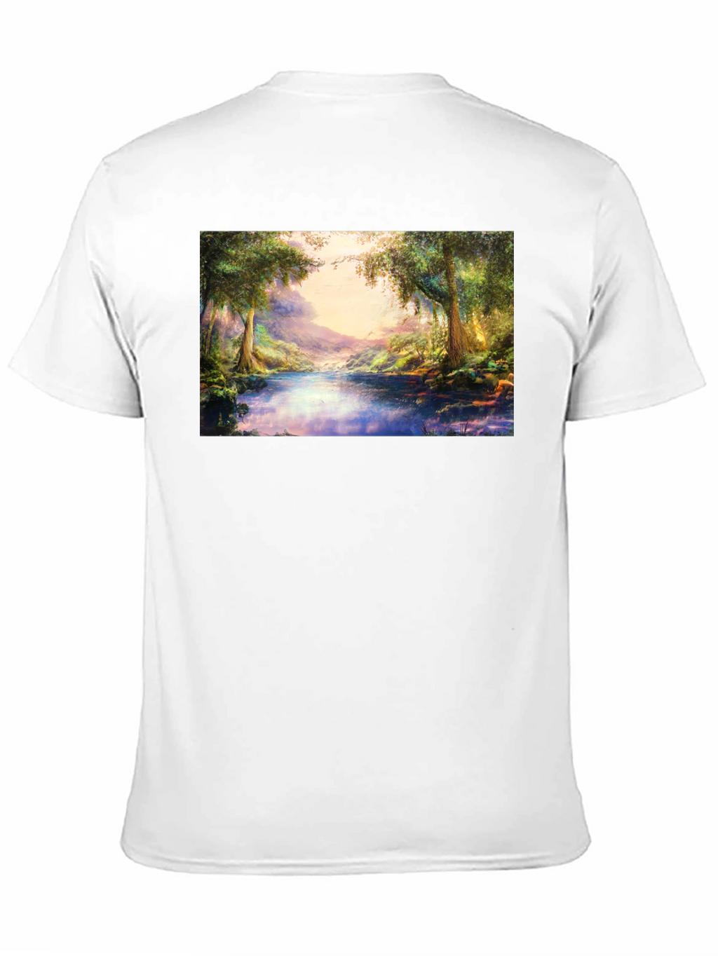 Nature Scenery Graphic Print Black T-Shirt