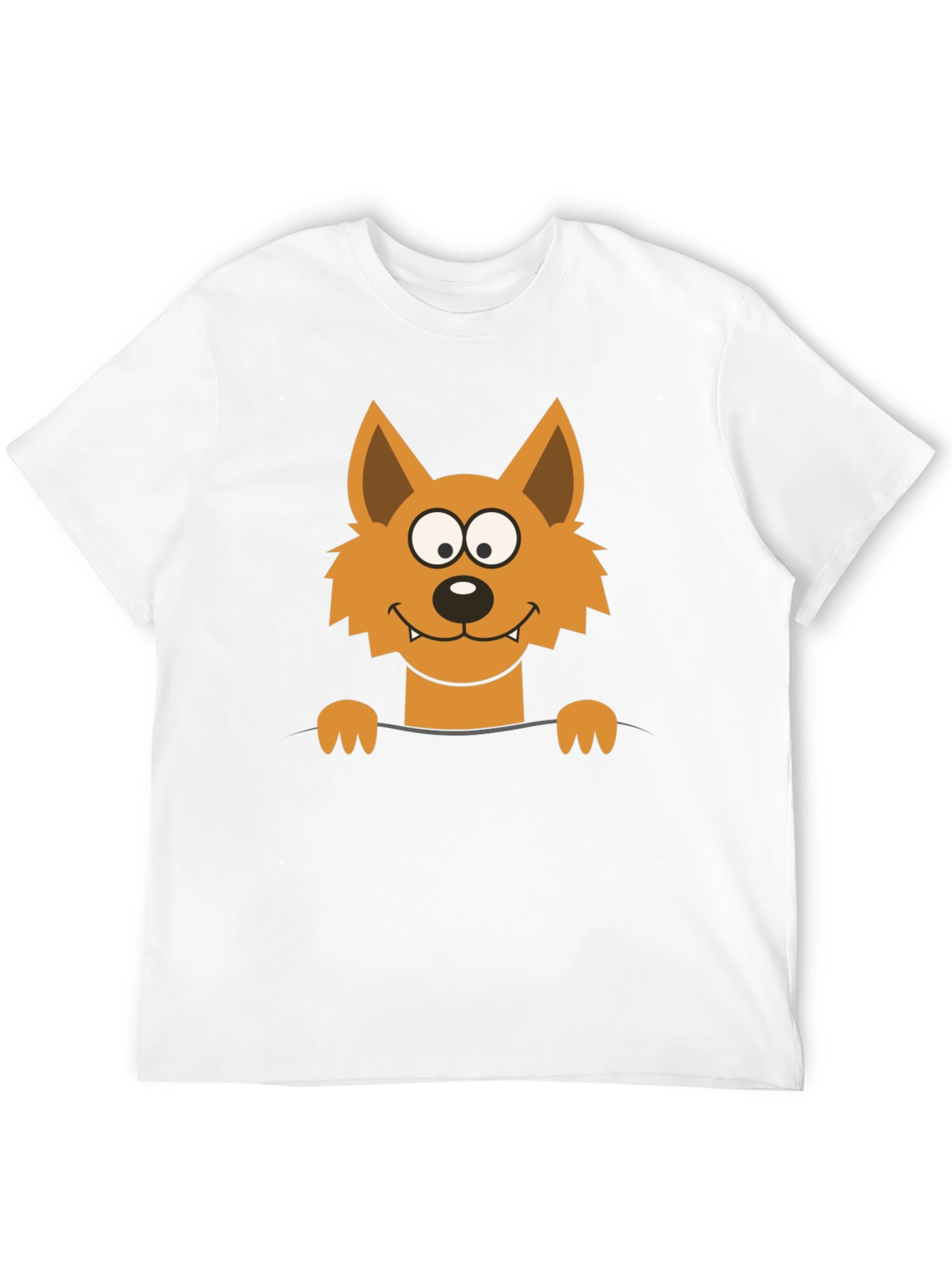 Cartoon Fox Graphic Black T-Shirt