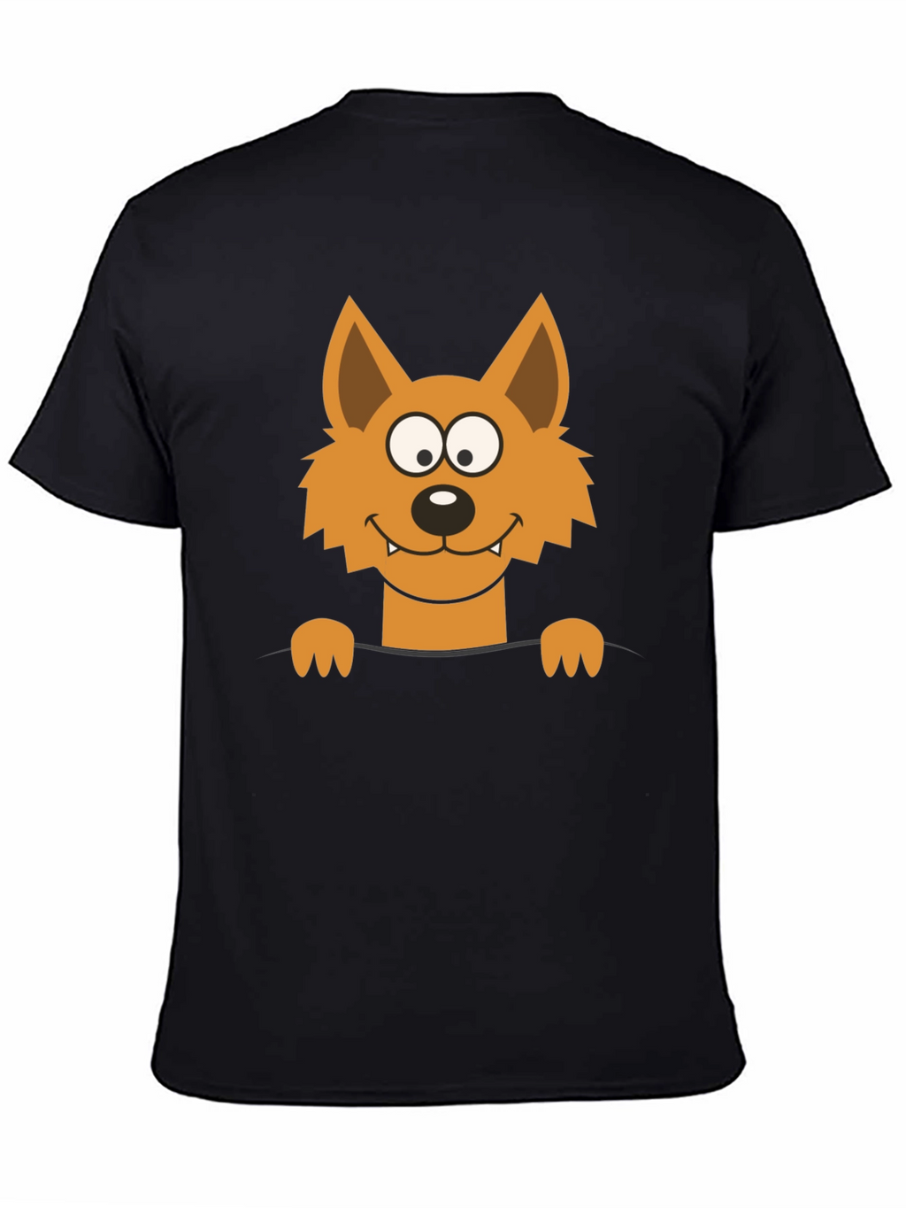 Cartoon Fox Graphic Black T-Shirt