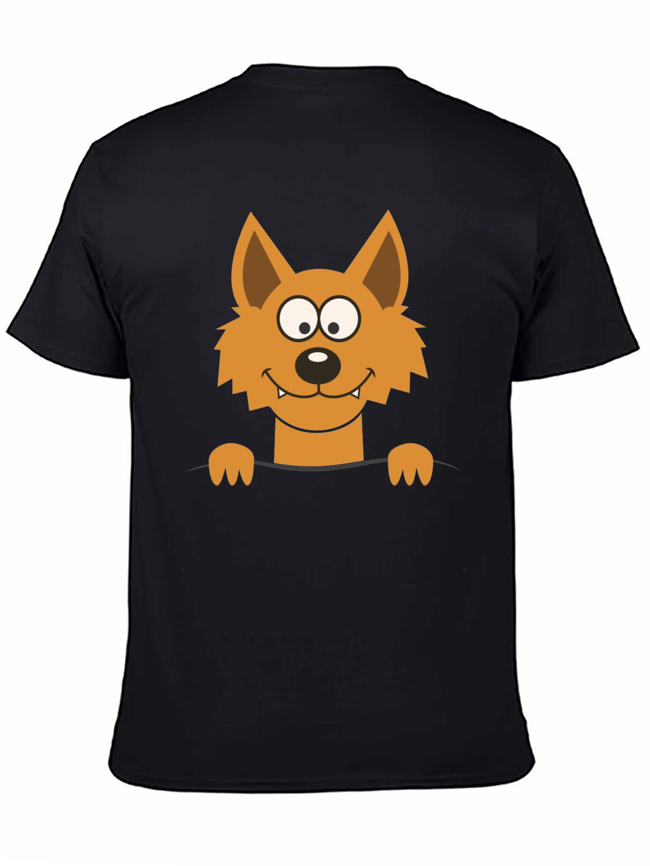 Cartoon Fox Graphic Black T-Shirt