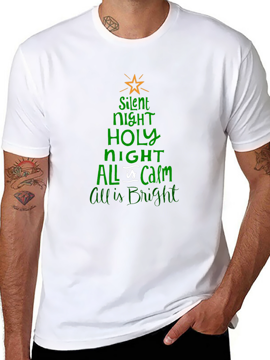 Silent Night Christmas Tree T-Shirt