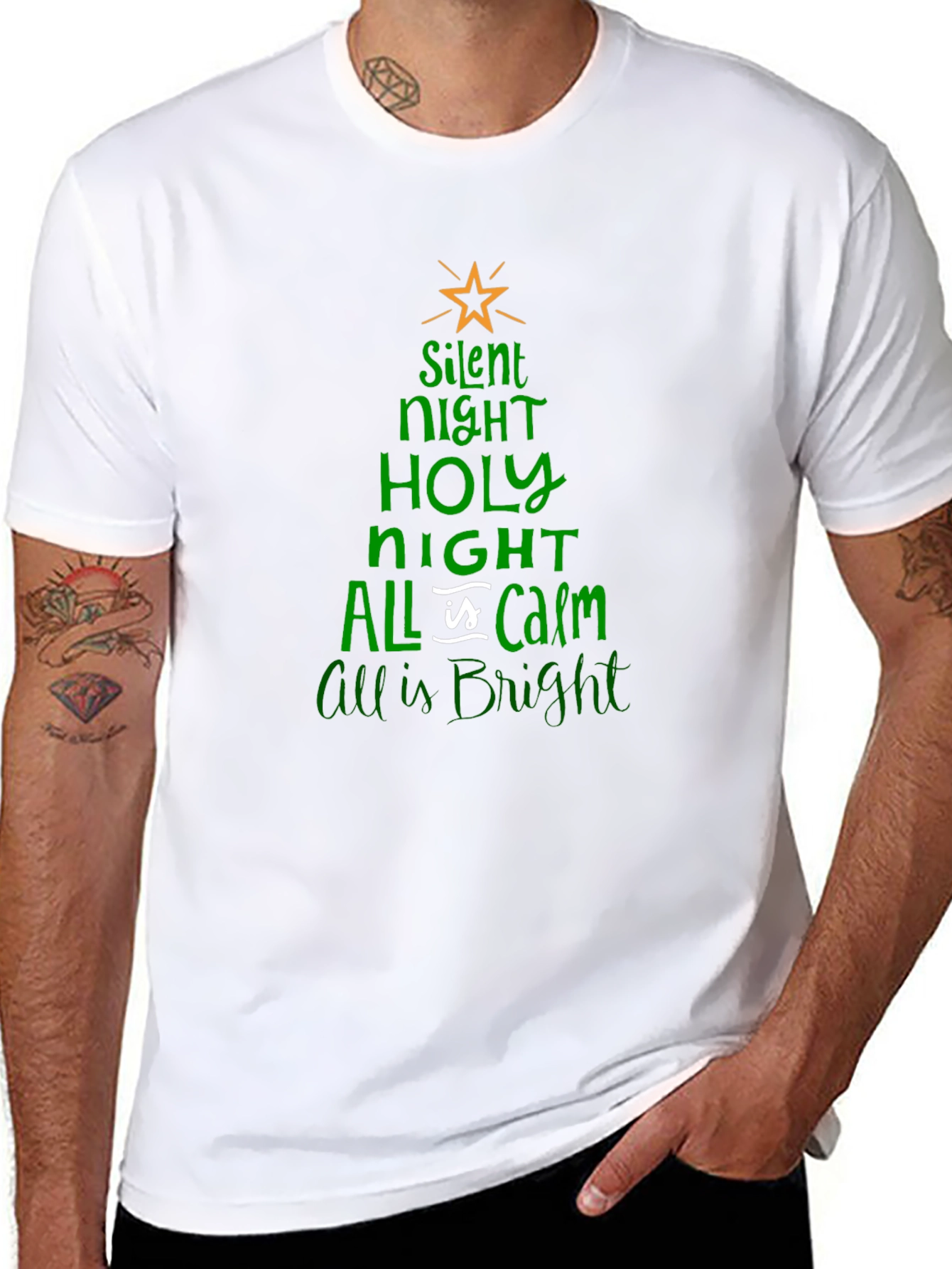 Silent Night Christmas Tree T-Shirt