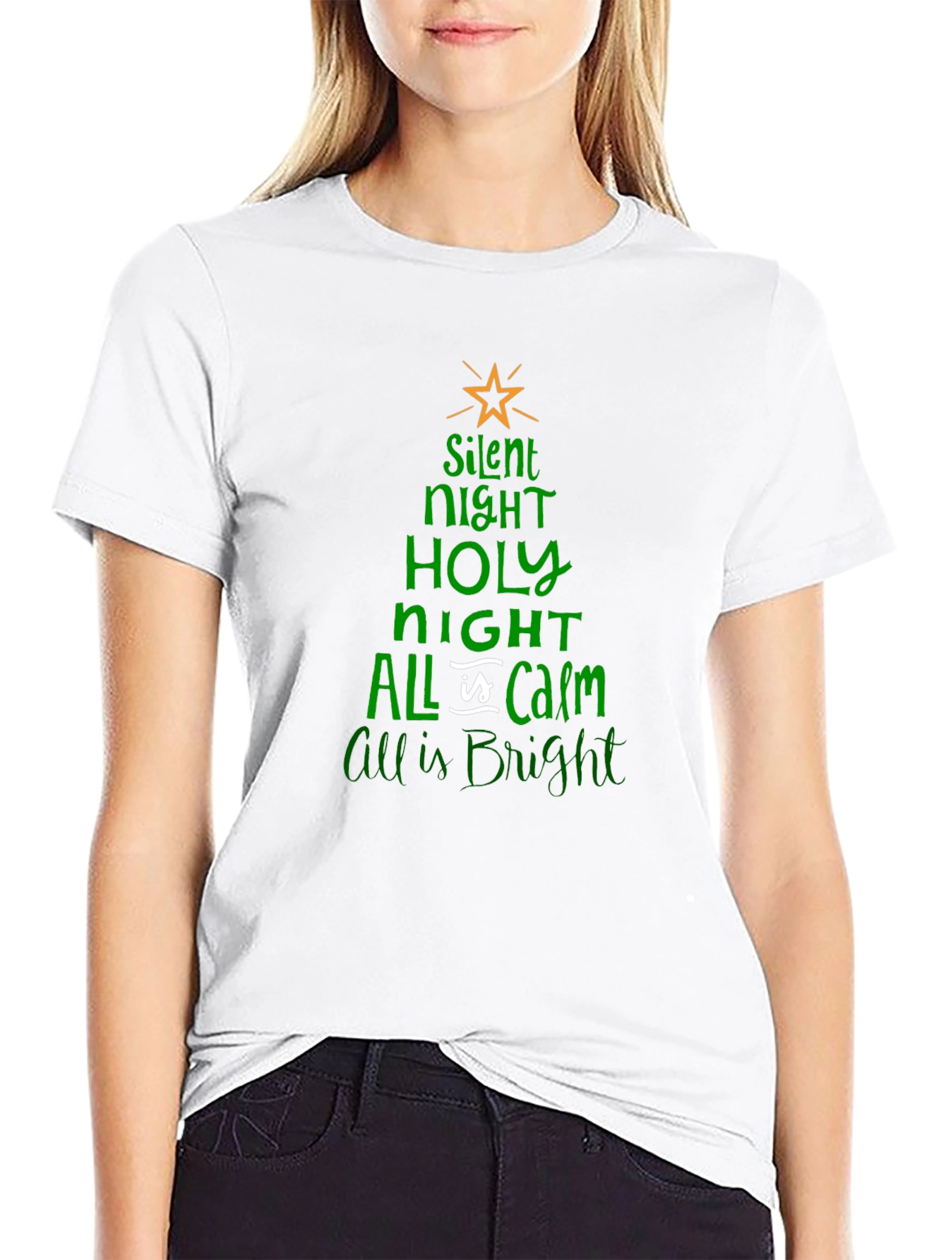 Silent Night Christmas Tree T-Shirt