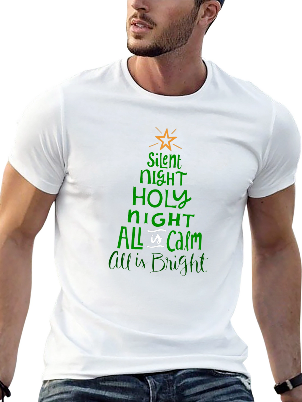 Silent Night Christmas Tree T-Shirt