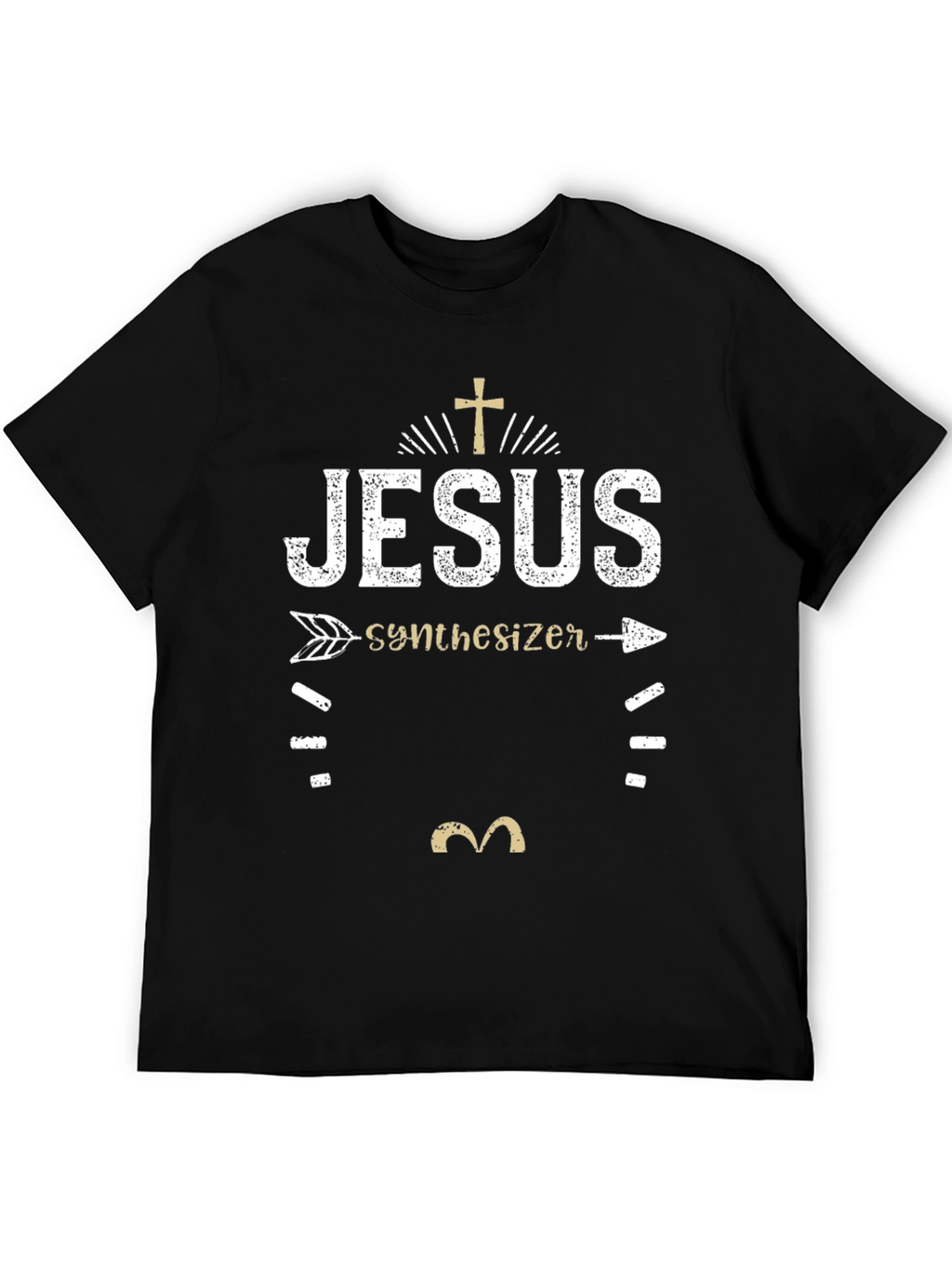 Jesus Synthesizer Graphic T-Shirt - Black
