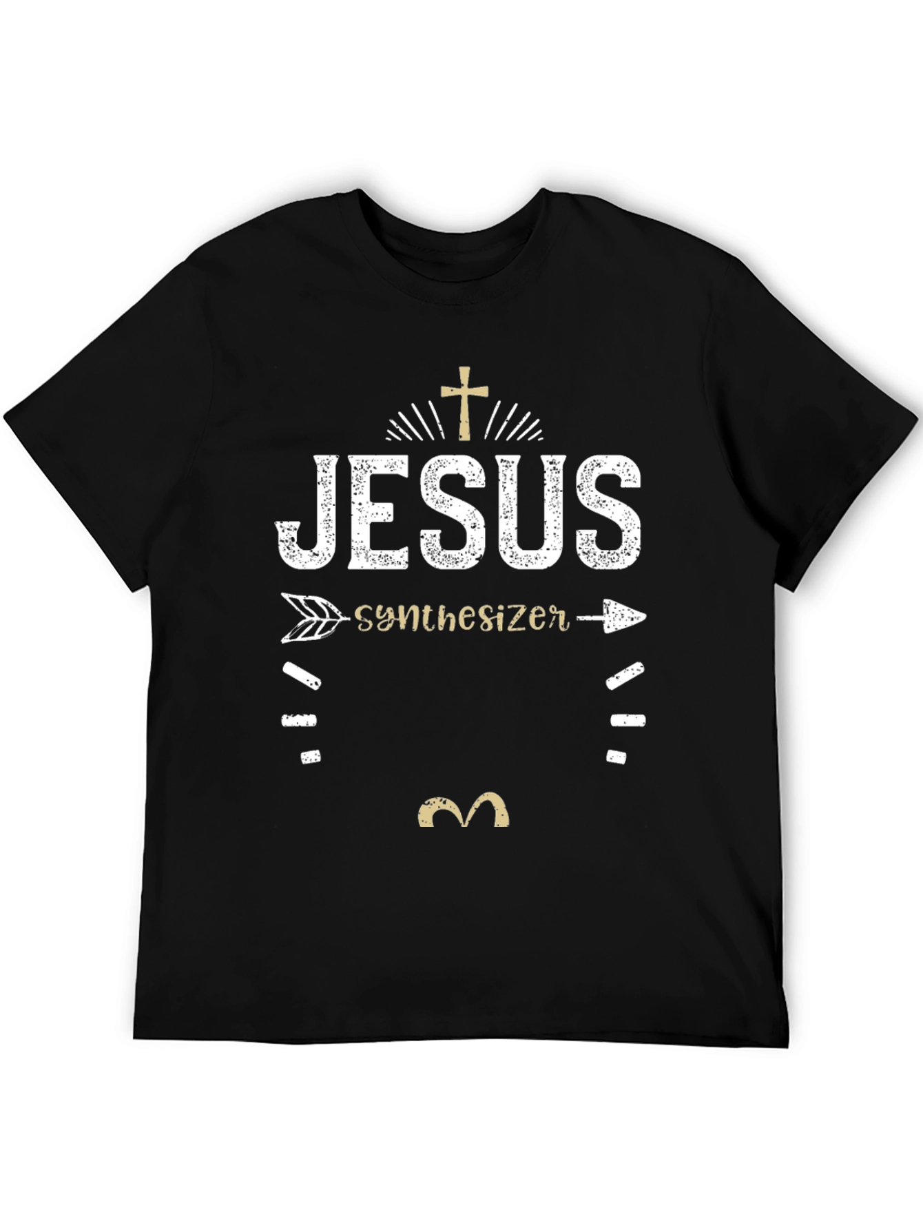 Jesus Synthesizer Graphic T-Shirt - Black