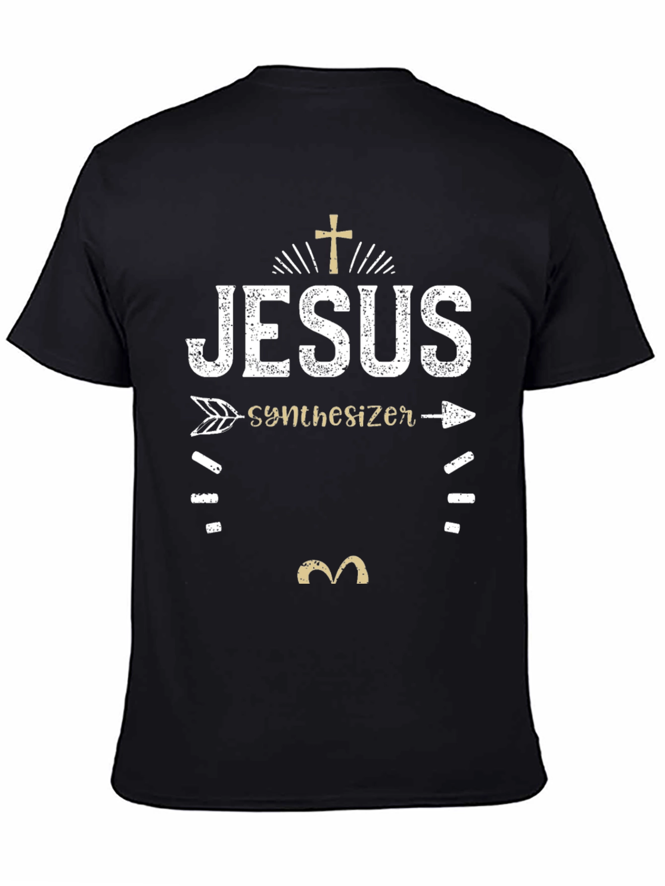Jesus Synthesizer Graphic T-Shirt - Black