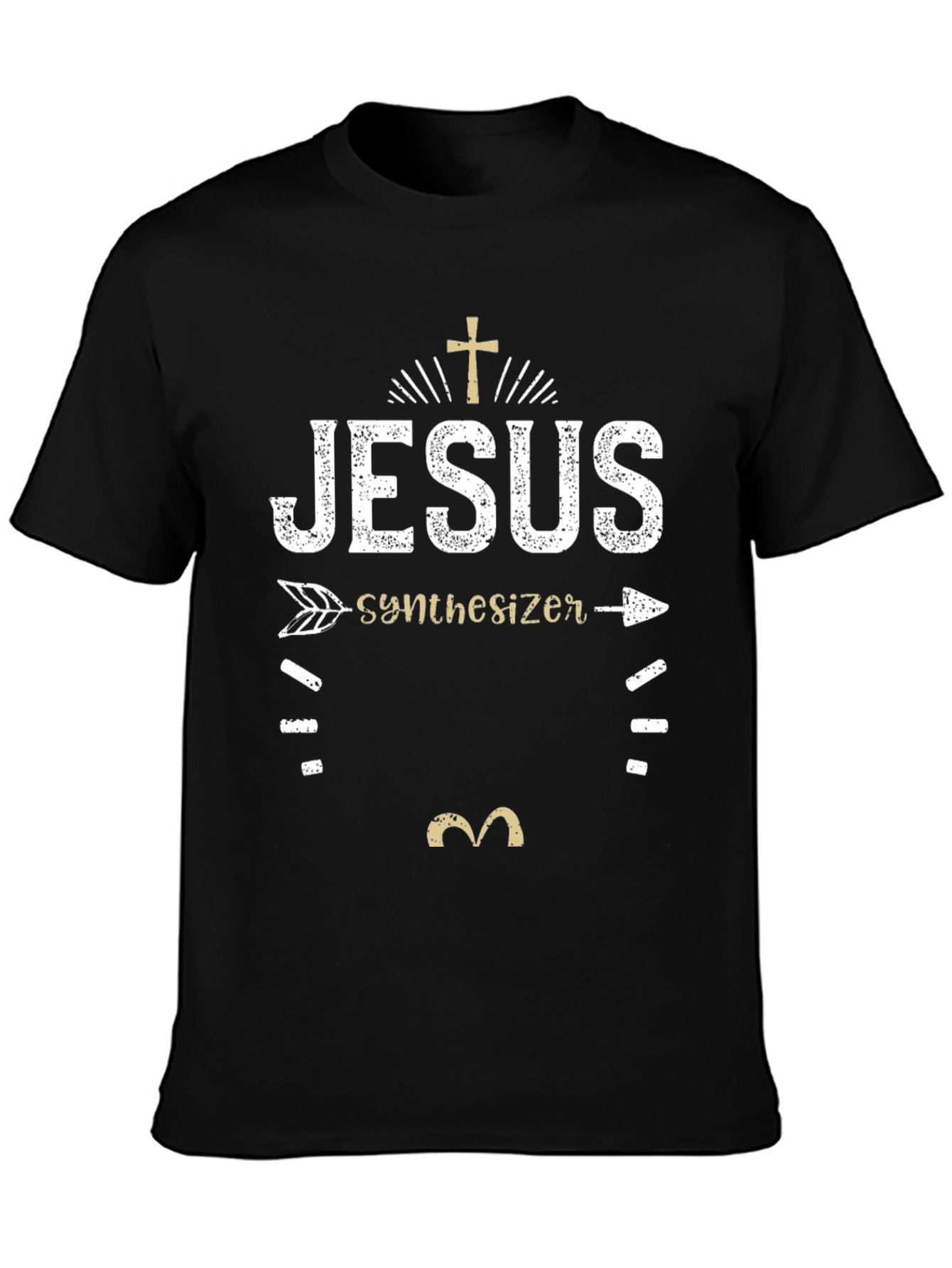 Jesus Synthesizer Graphic T-Shirt - Black