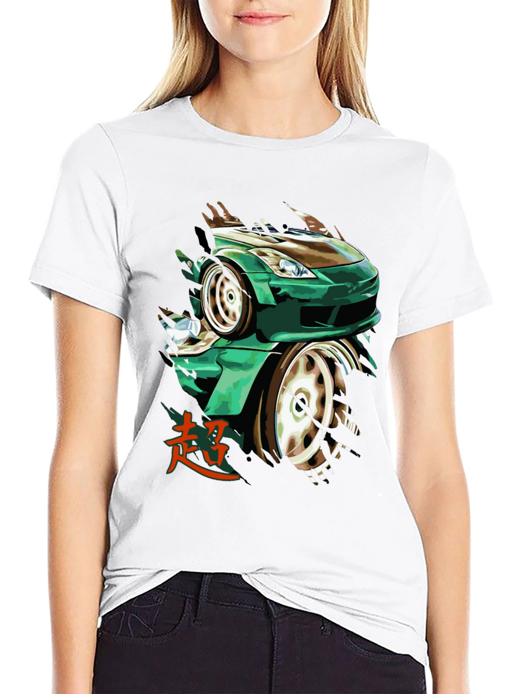 Green Car Graphic Tee - Automotive Enthusiast Apparel