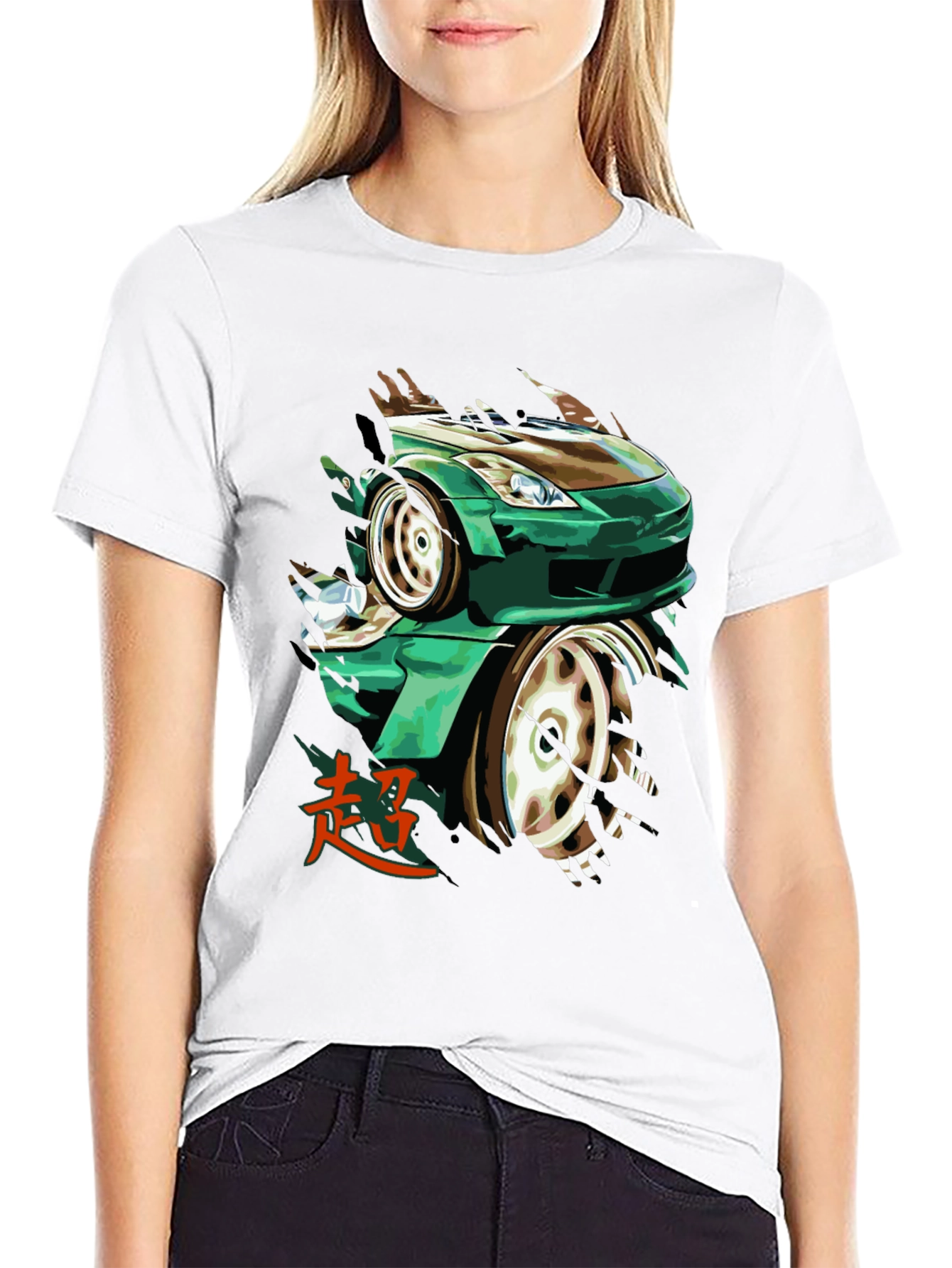 Green Car Graphic Tee - Automotive Enthusiast Apparel