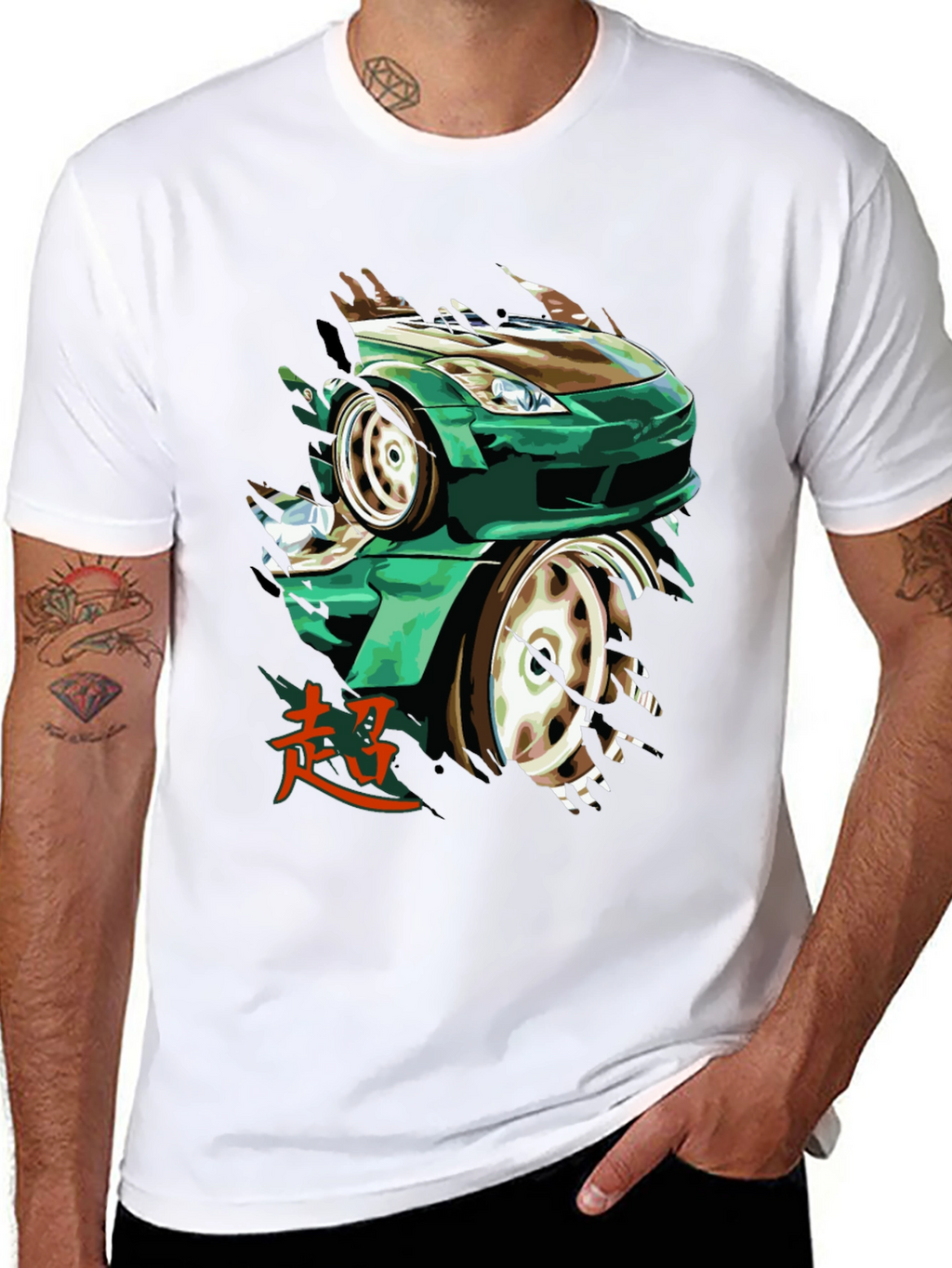 Green Car Graphic Tee - Automotive Enthusiast Apparel