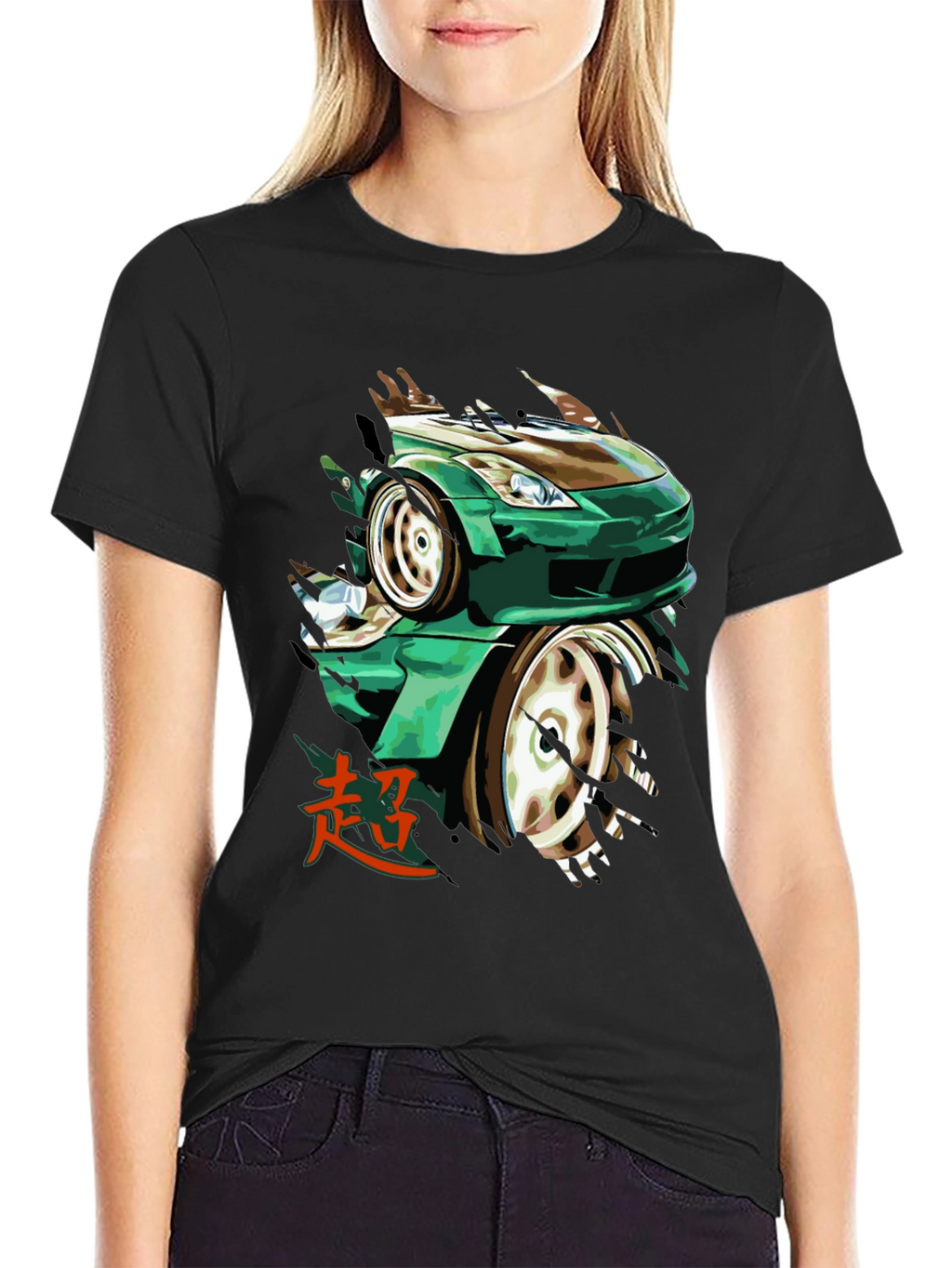 Green Car Graphic Tee - Automotive Enthusiast Apparel