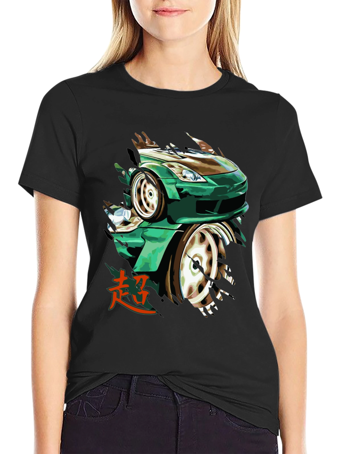 Green Car Graphic Tee - Automotive Enthusiast Apparel