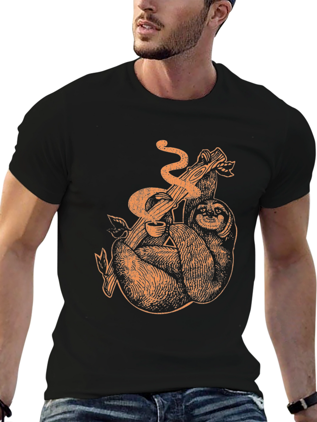 Sloth & Snake Graphic Tee - Black