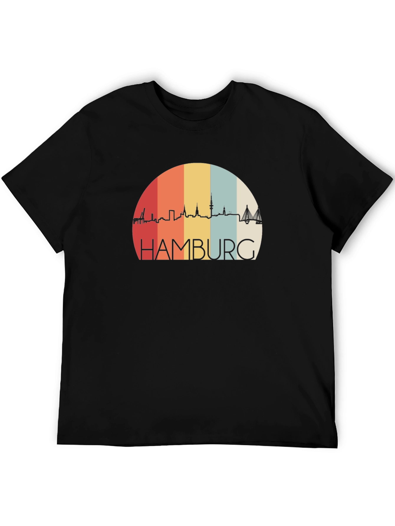 Hamburg Skyline T-Shirt - Retro Vintage Design
