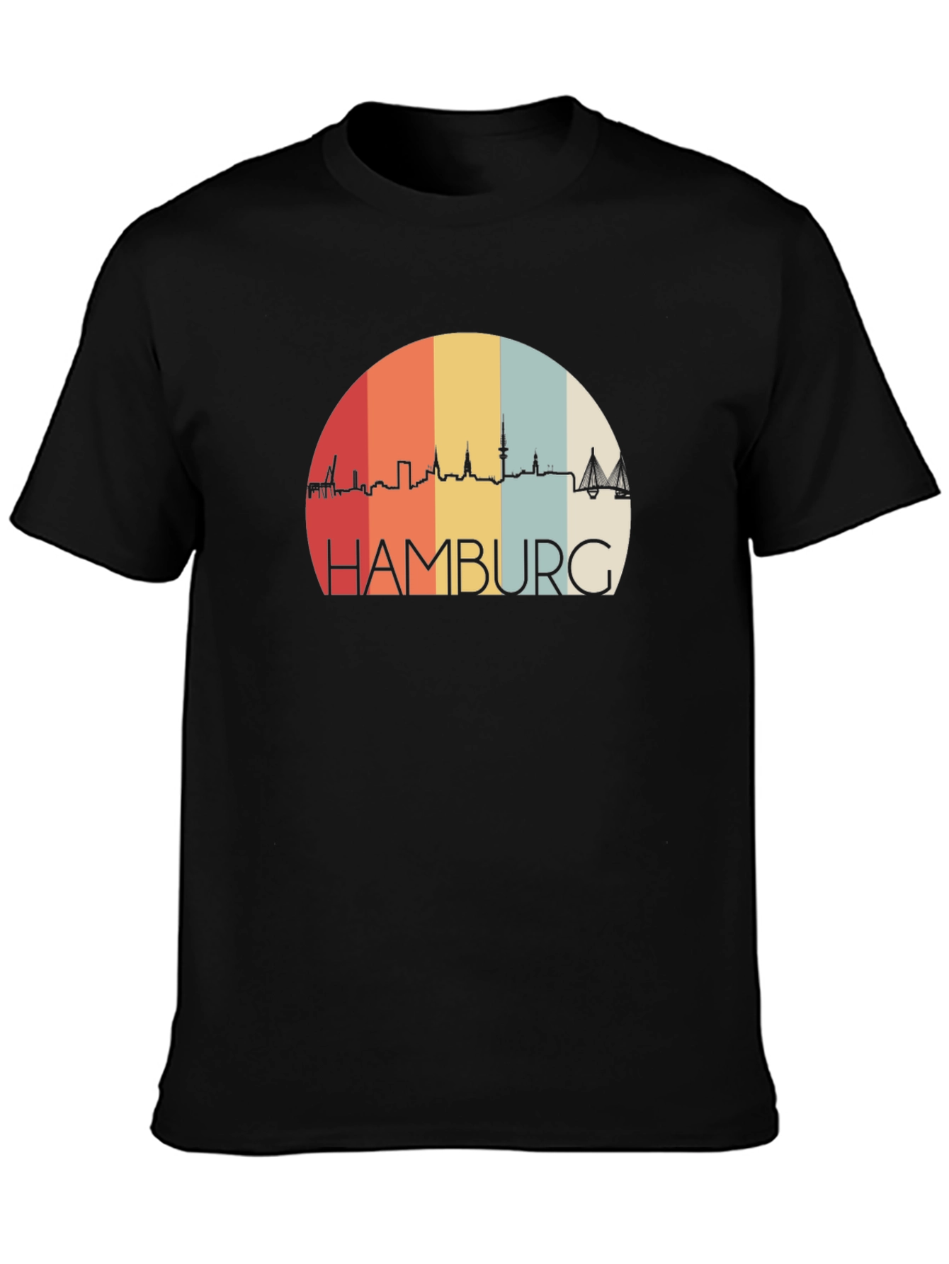 Hamburg Skyline T-Shirt - Retro Vintage Design