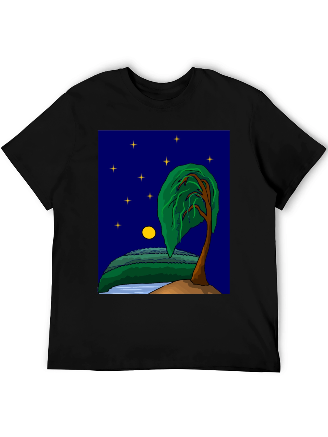 Night Sky Tree Graphic T-Shirt