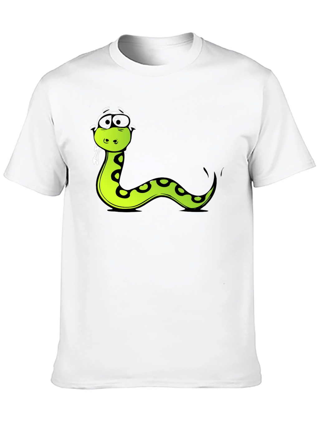 Funny Snake Cartoon Graphic Tee - Black T-Shirt