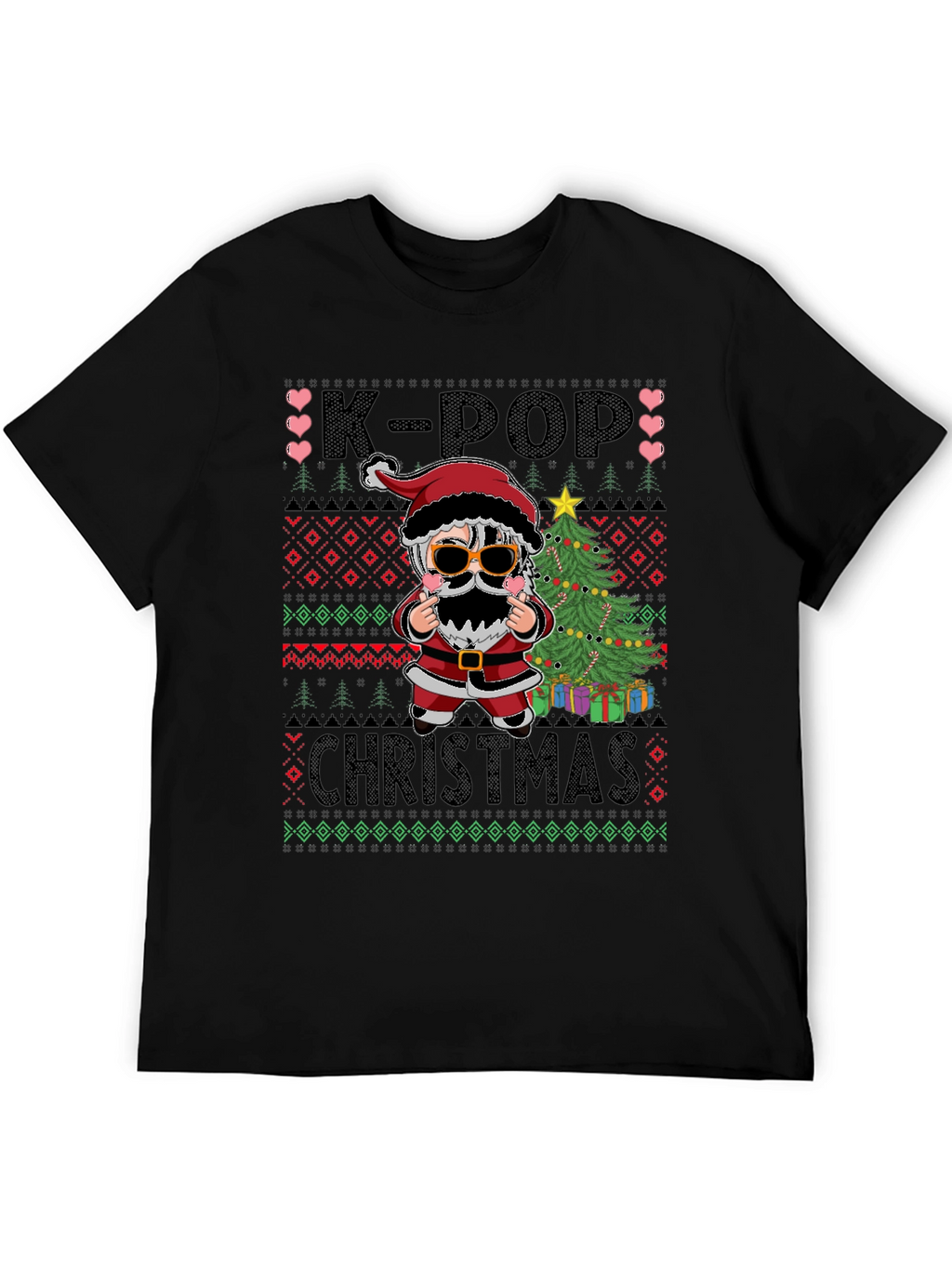 K-Pop Christmas Santa Graphic Tee