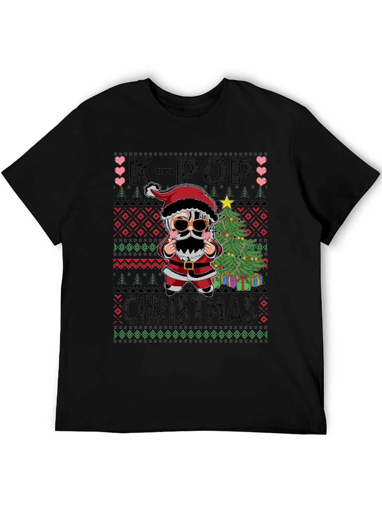 K-Pop Christmas Santa Graphic Tee
