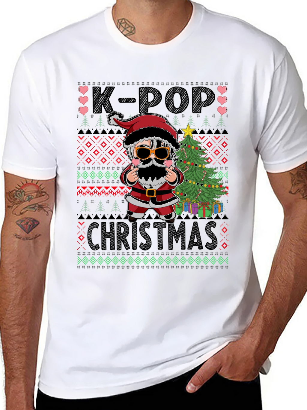 K-Pop Christmas Santa Graphic Tee