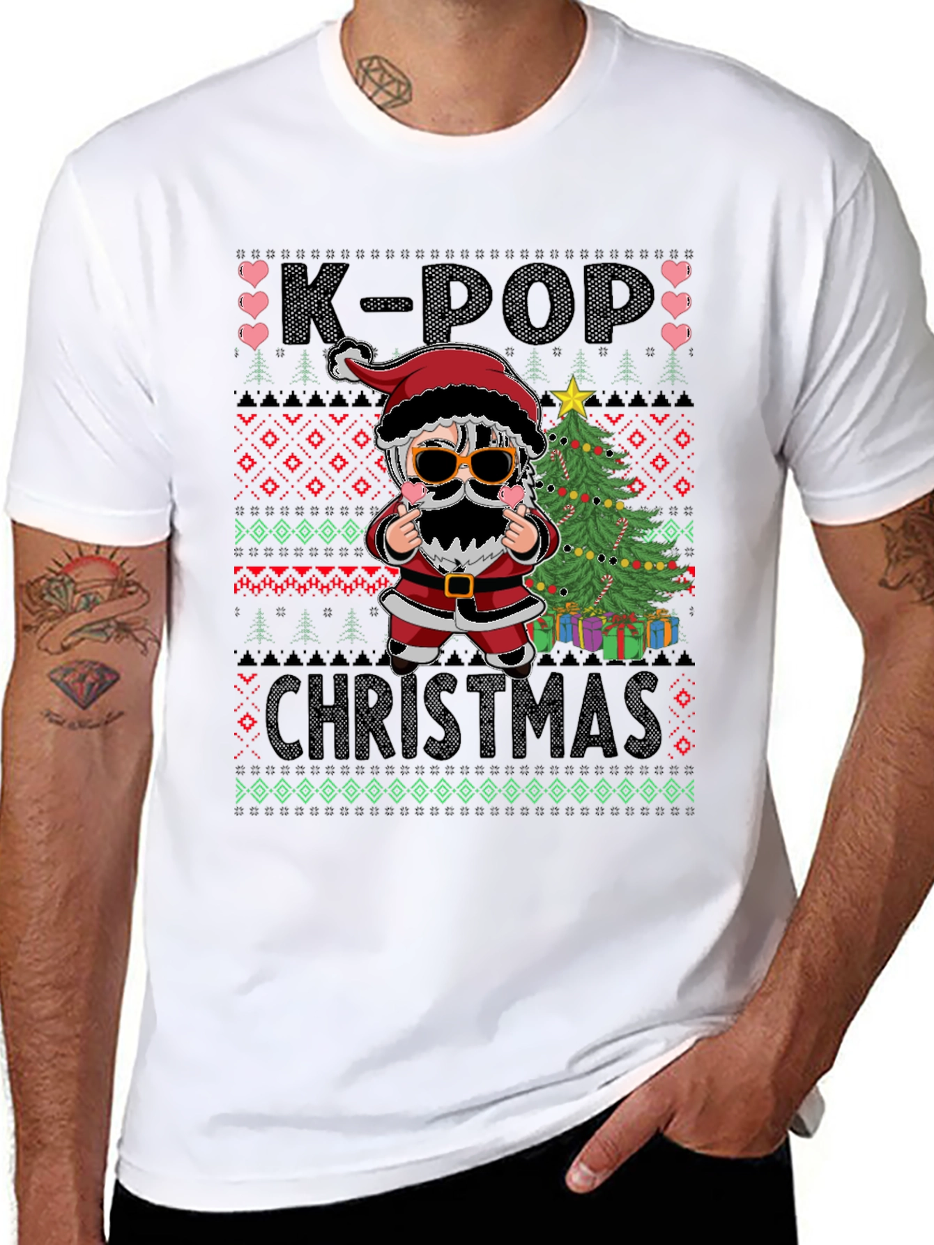K-Pop Christmas Santa Graphic Tee