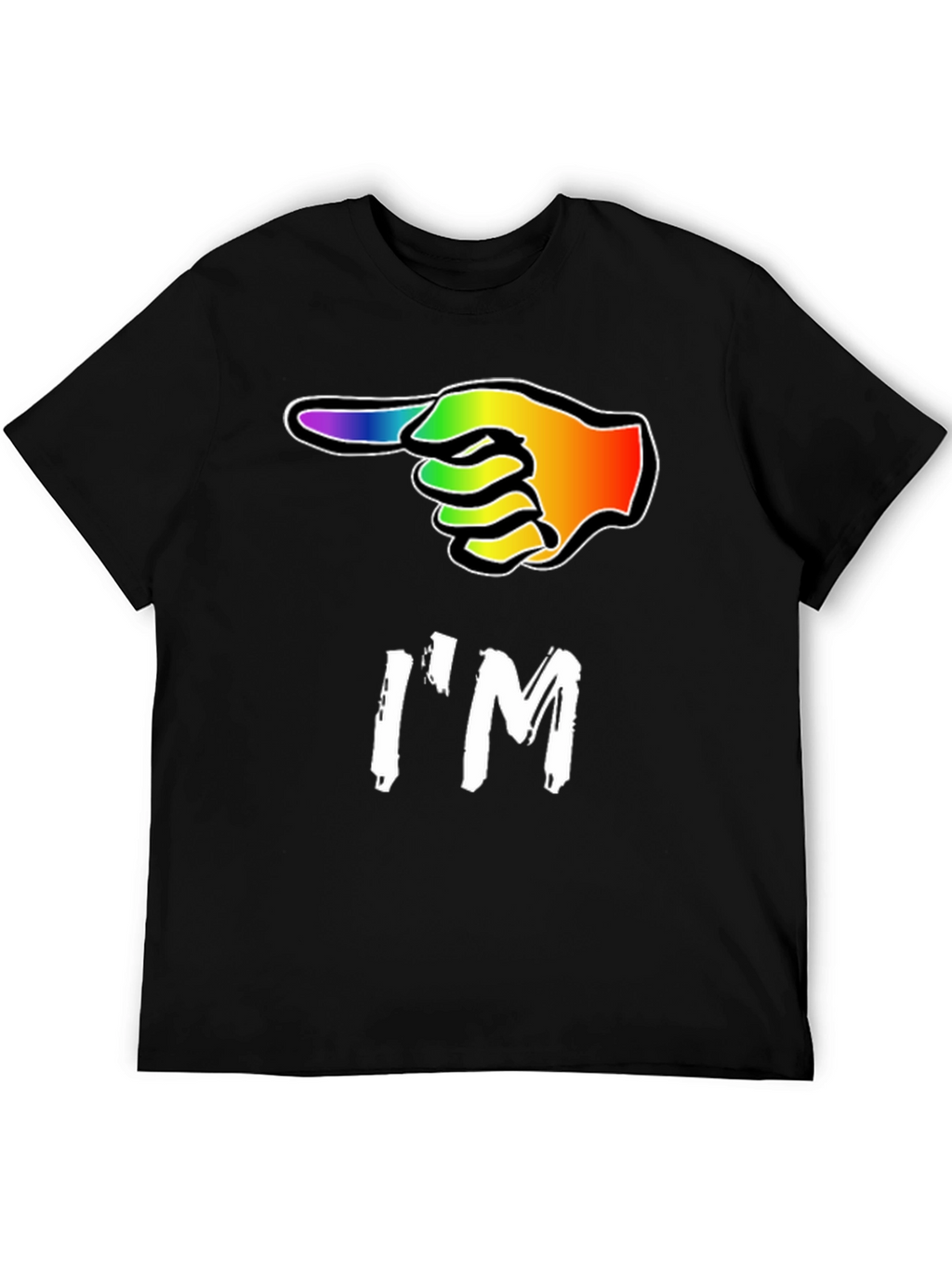 Im With LGBT Pointing Rainbow Hand T-Shirt