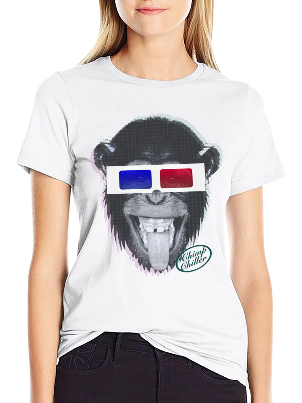 Chimp Chiller 3D Glasses Graphic T-Shirt