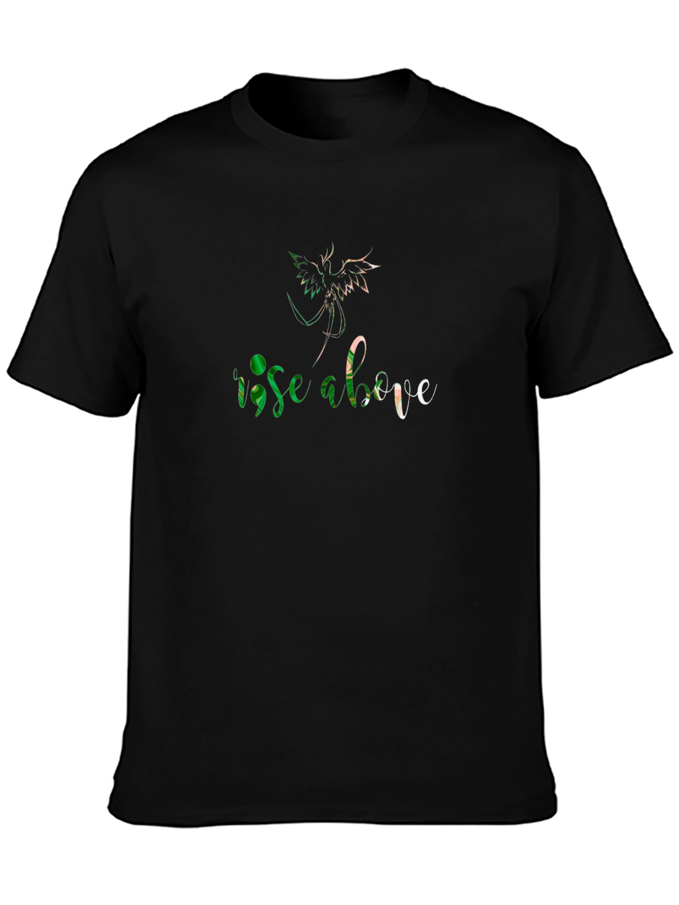 Rise Above Graphic Print Black T-Shirt