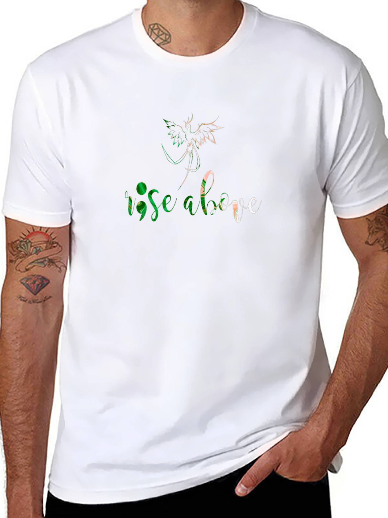 Rise Above Graphic Print Black T-Shirt