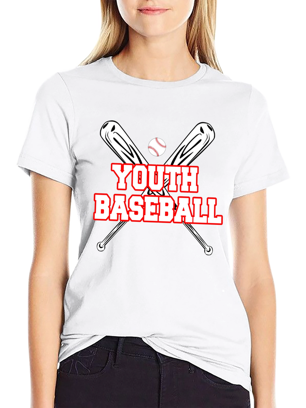 Youth Baseball Graphic T-Shirt - Black