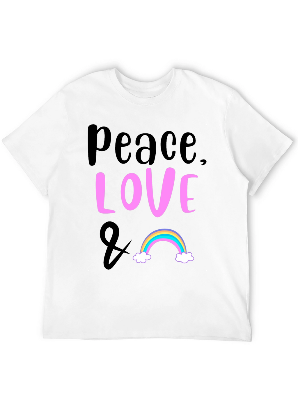 Peace Love & Rainbow Graphic T-Shirt