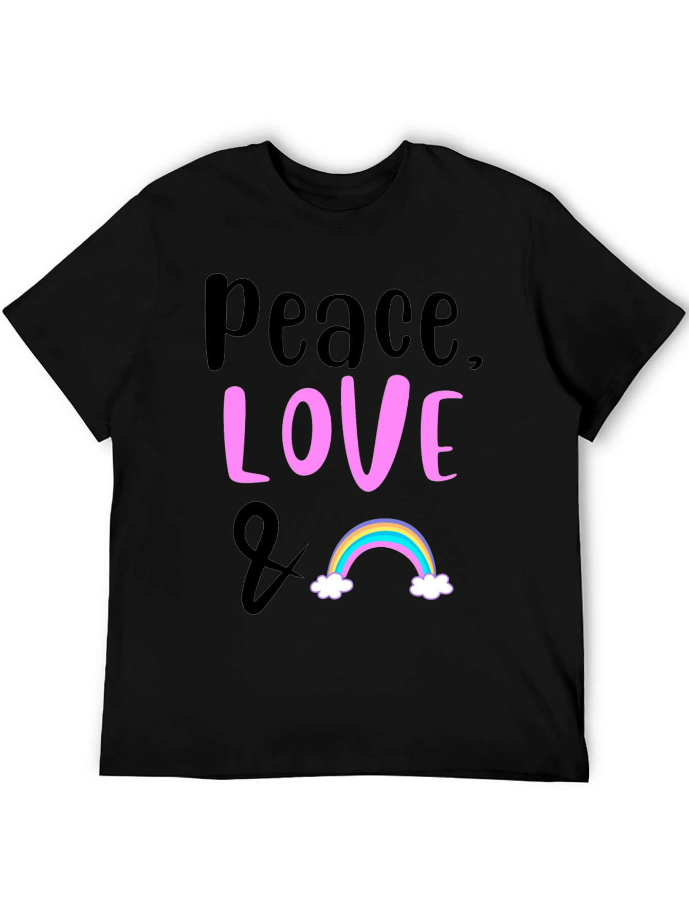 Peace Love & Rainbow Graphic T-Shirt