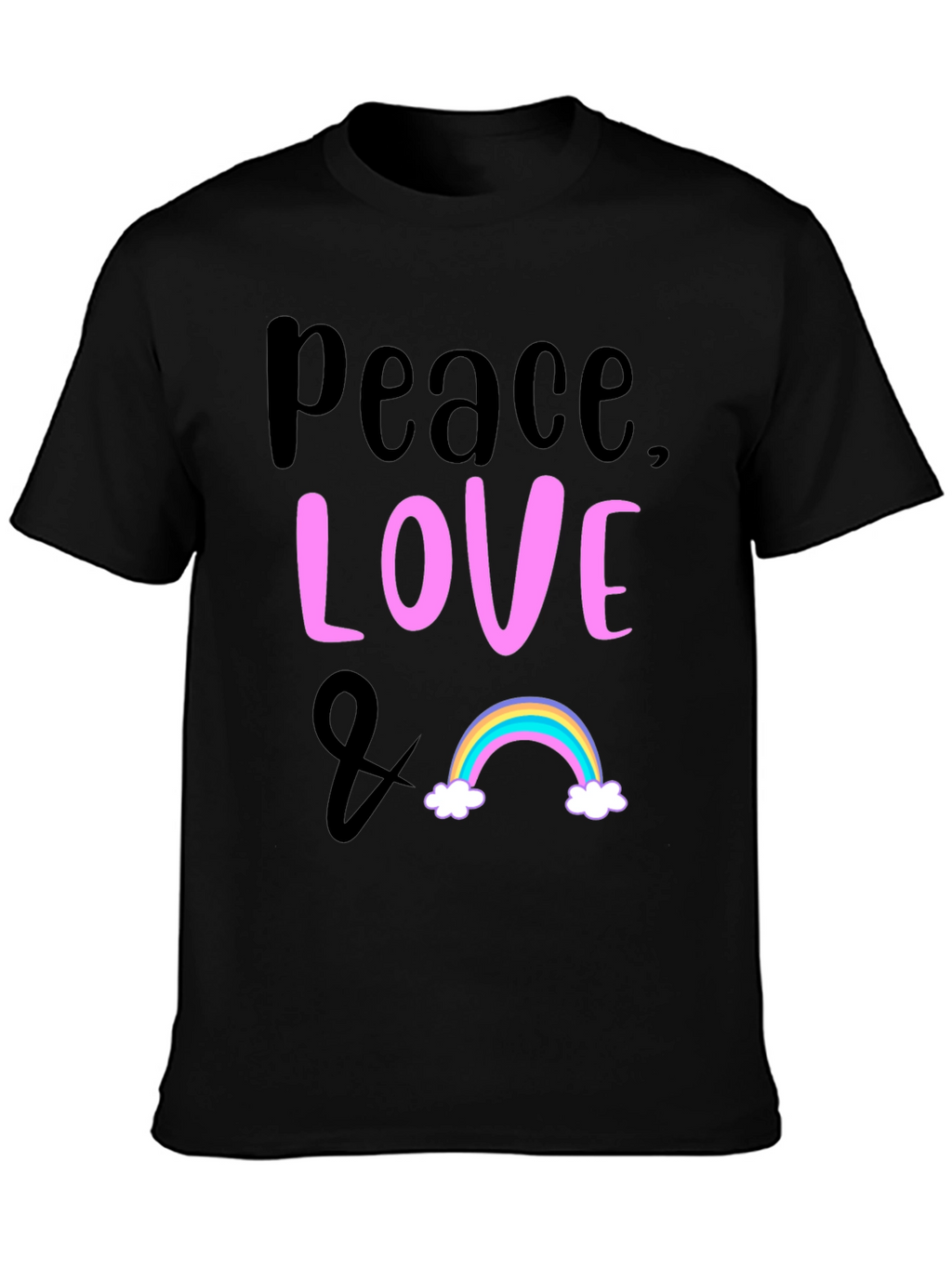 Peace Love & Rainbow Graphic T-Shirt