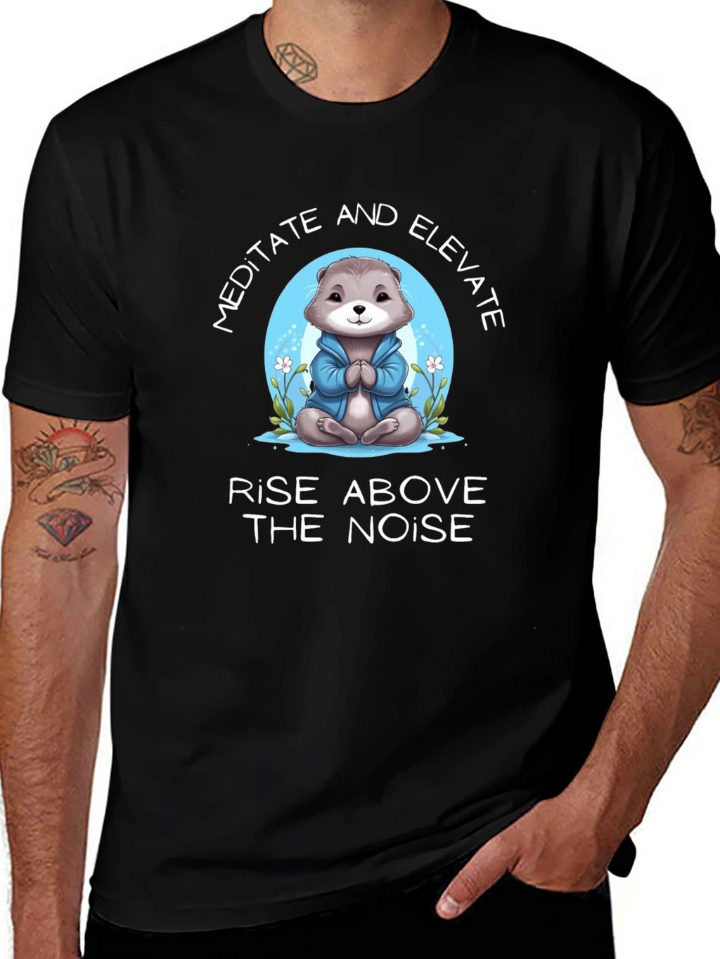 Meditate Otter T-Shirt - Rise Above the Noise