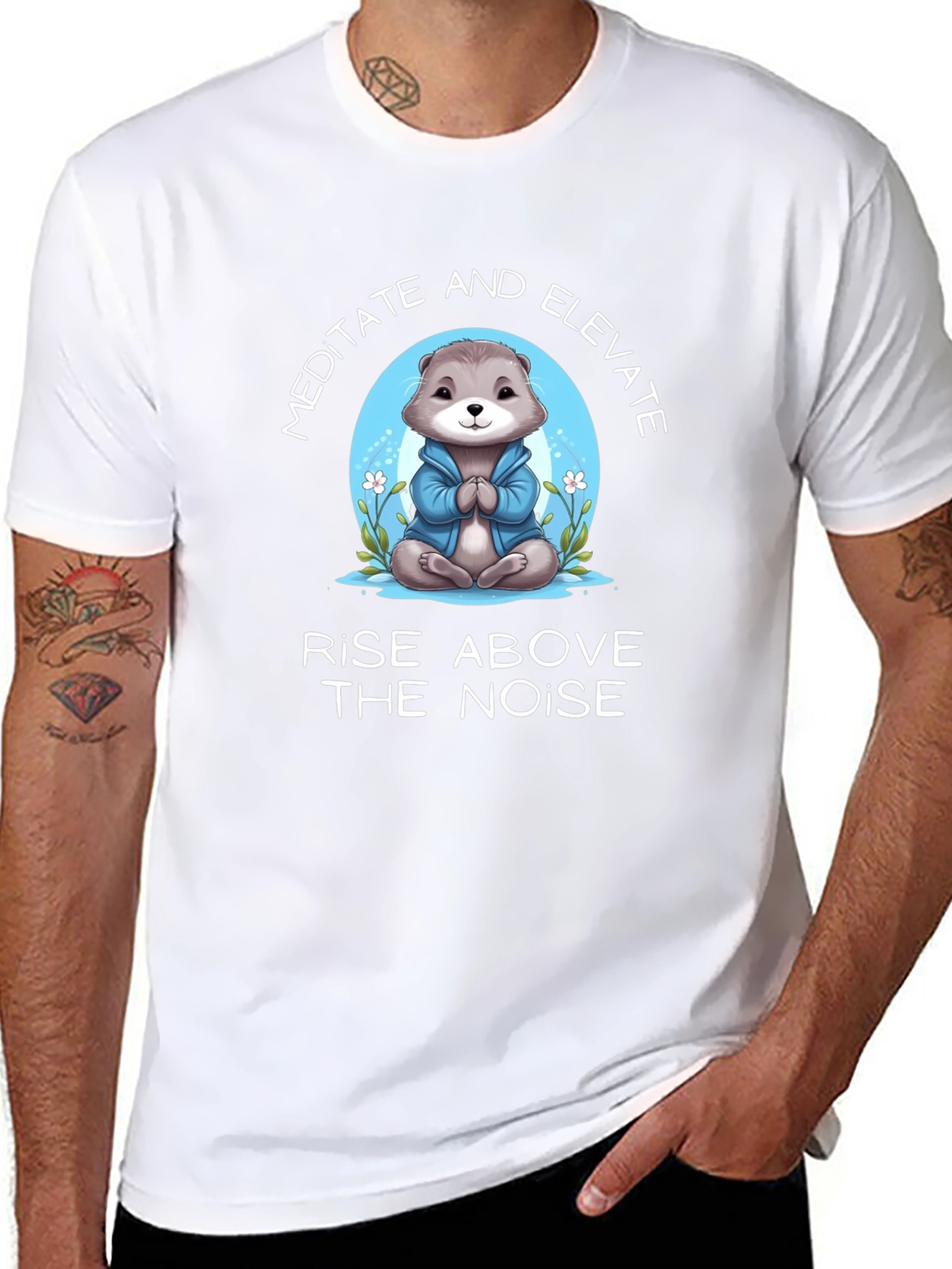 Meditate Otter T-Shirt - Rise Above the Noise