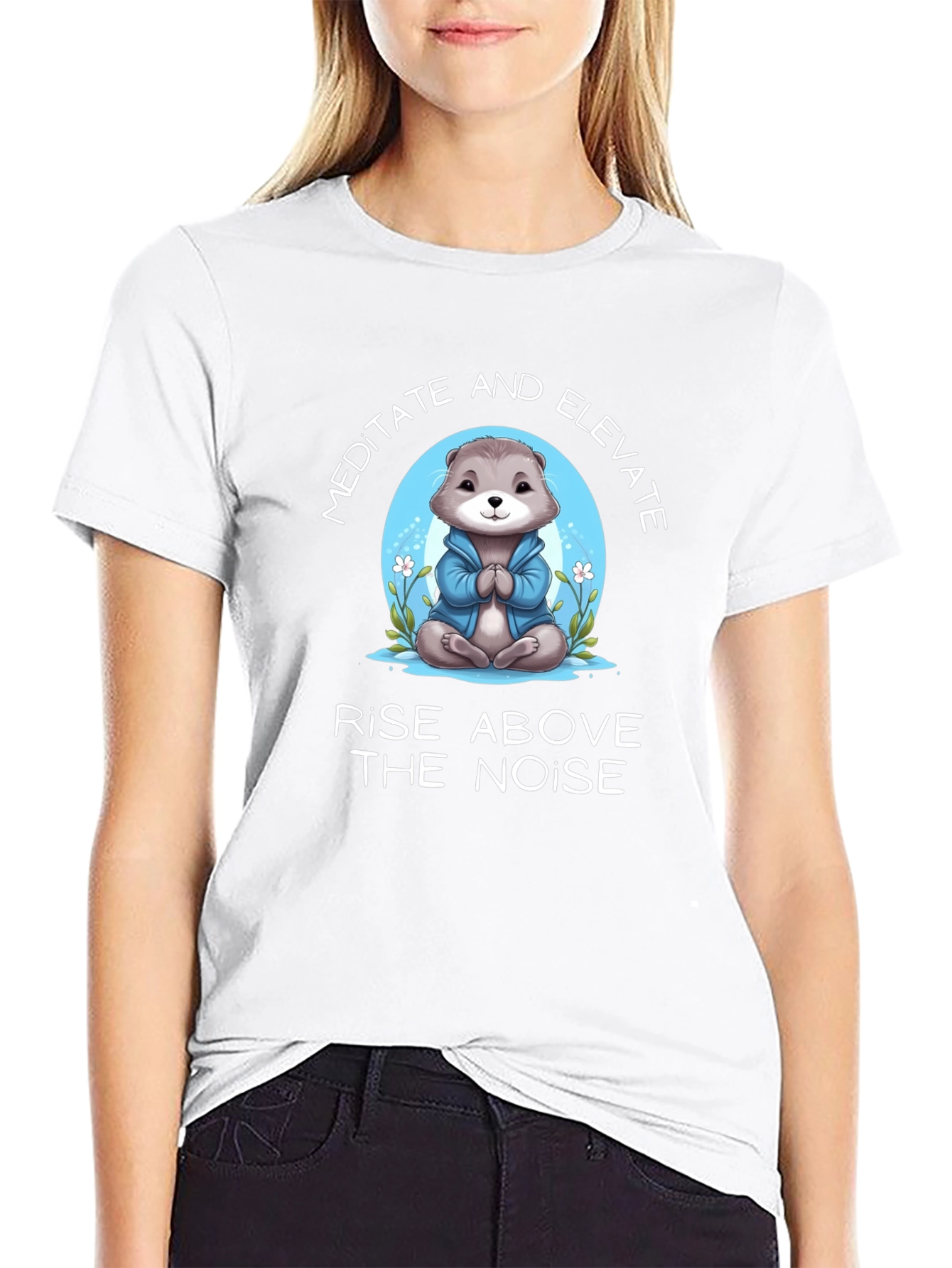 Meditate Otter T-Shirt - Rise Above the Noise