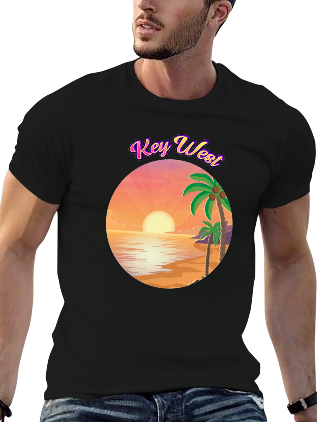 Key West Sunset T-Shirt - Tropical Beach Design