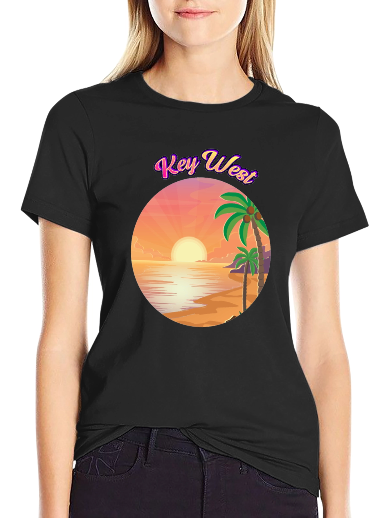 Key West Sunset T-Shirt - Tropical Beach Design