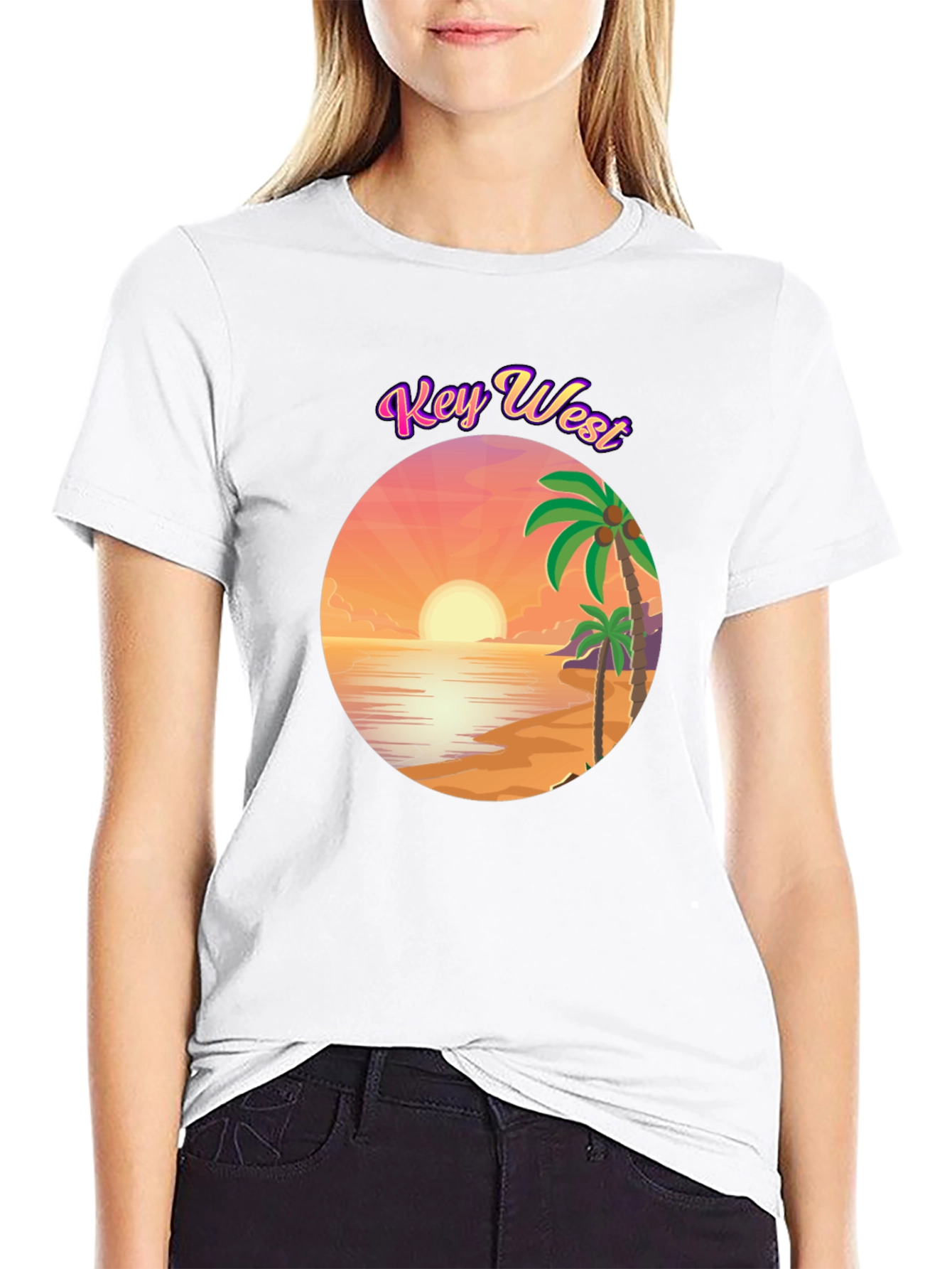 Key West Sunset T-Shirt - Tropical Beach Design
