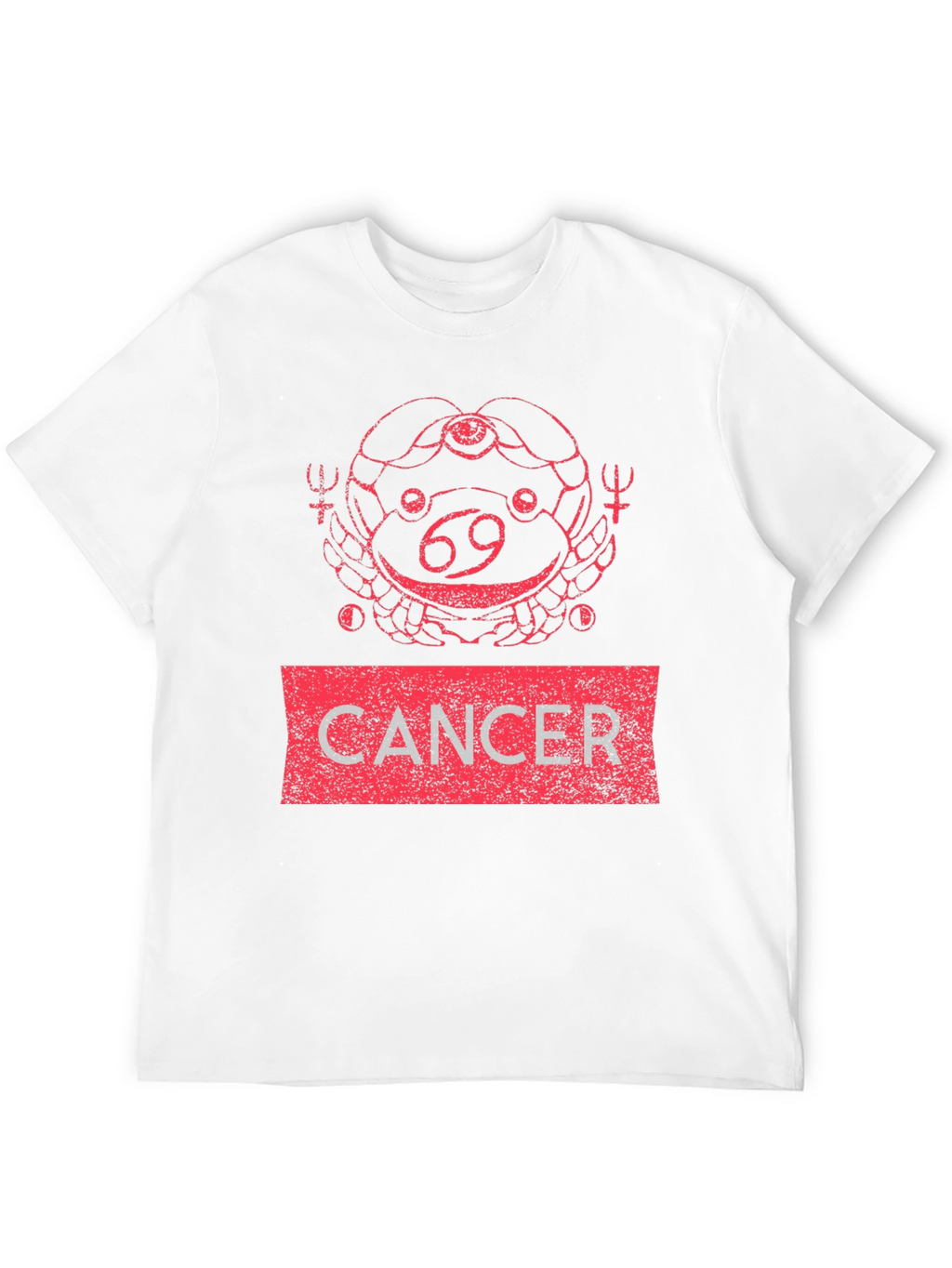 Cancer Zodiac T-Shirt - Red Graphic Design