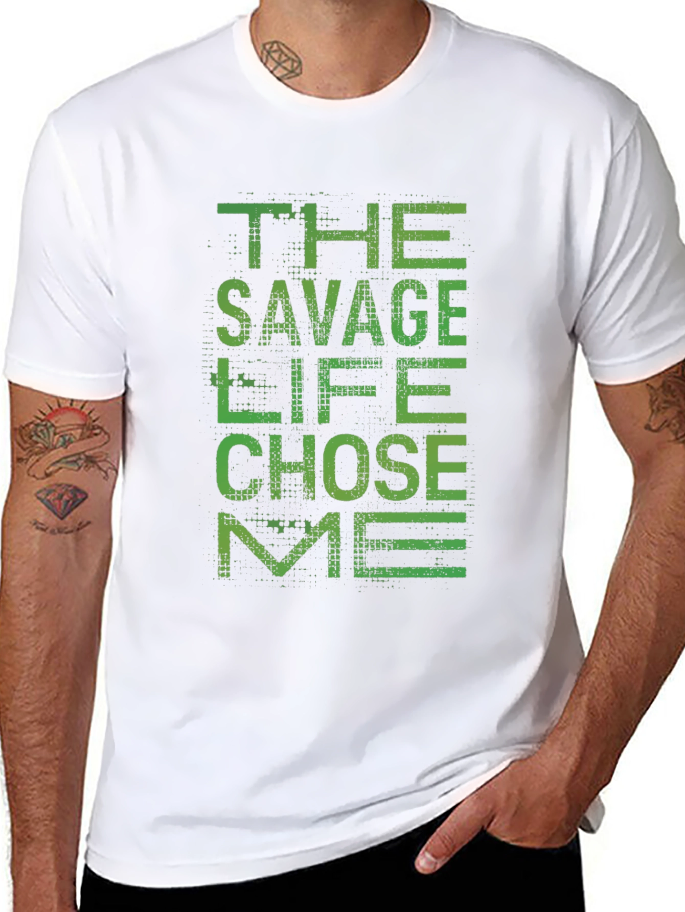 The Savage Life Chose Me Black Graphic T-Shirt