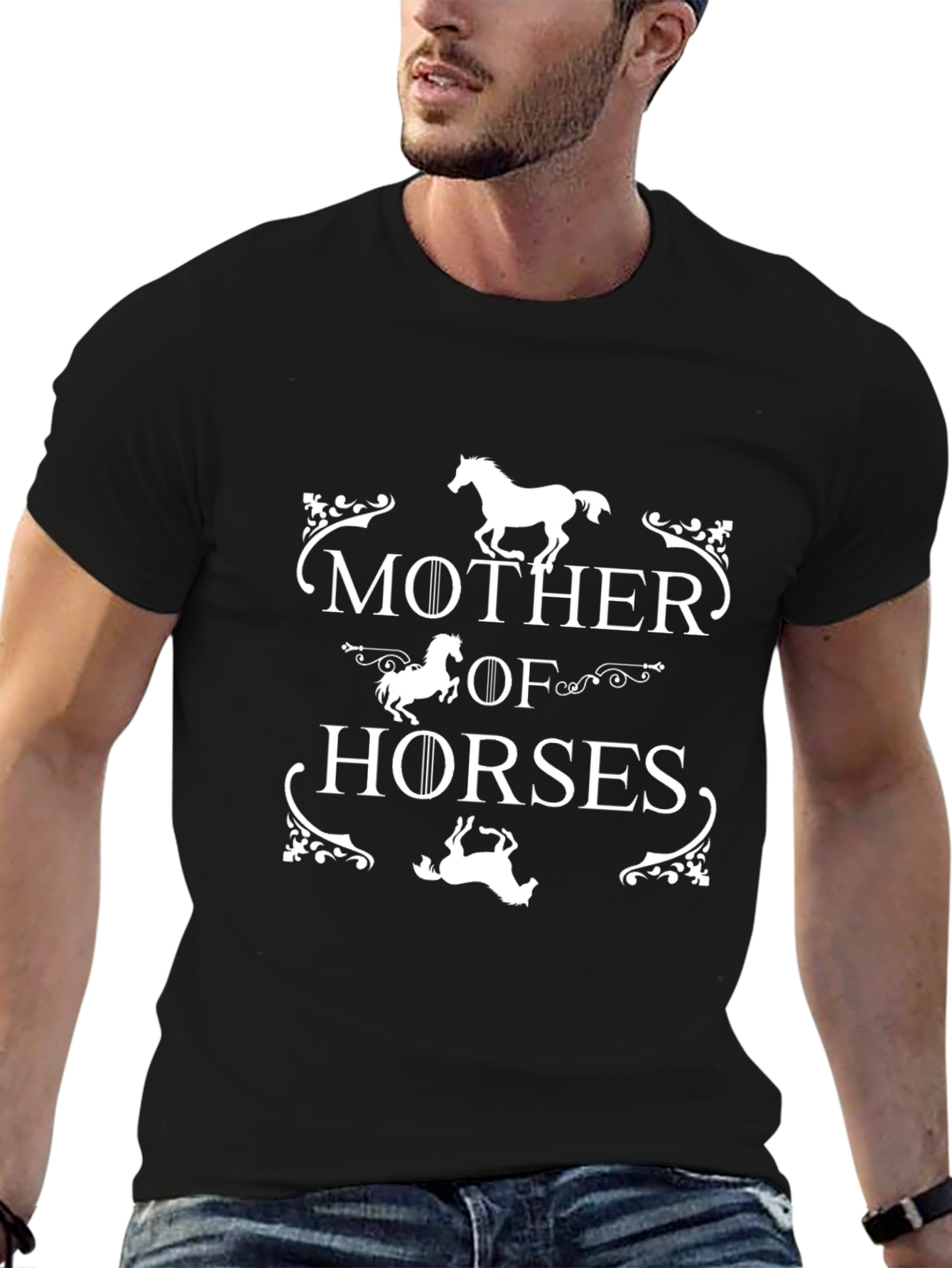 Mother of Horses Graphic T-Shirt - Black