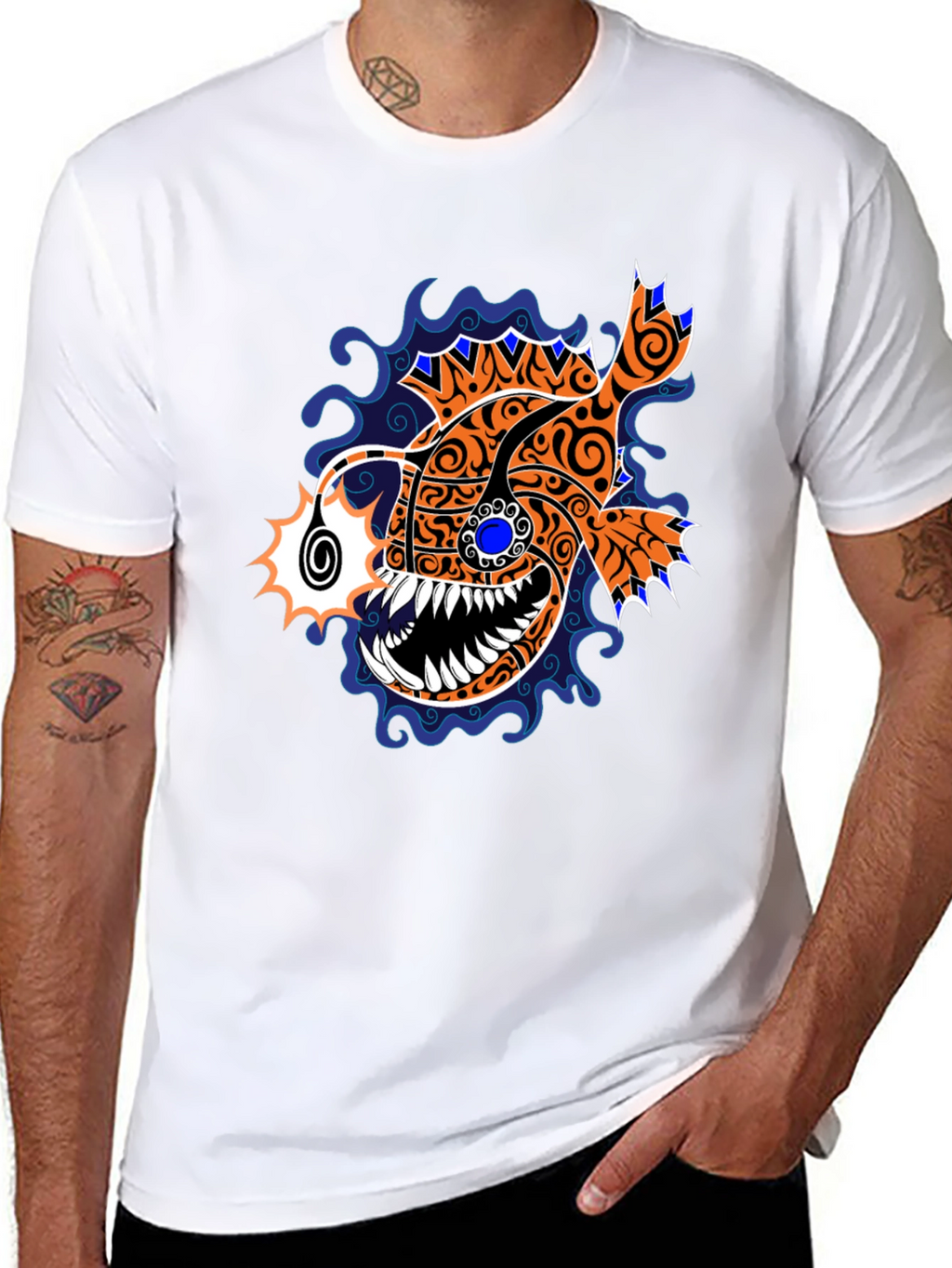 Angler Fish Graphic Tee - Unique Design