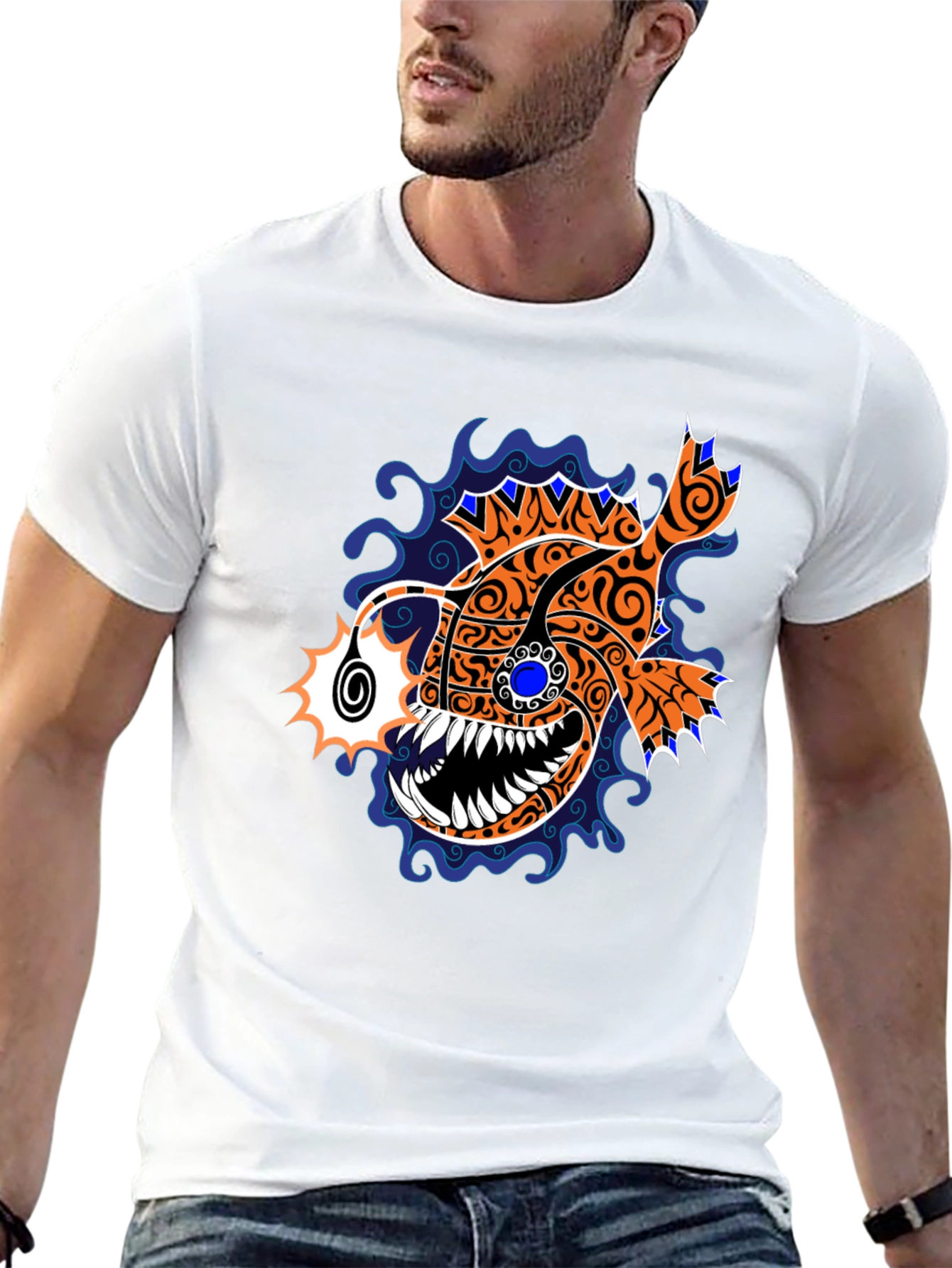 Angler Fish Graphic Tee - Unique Design