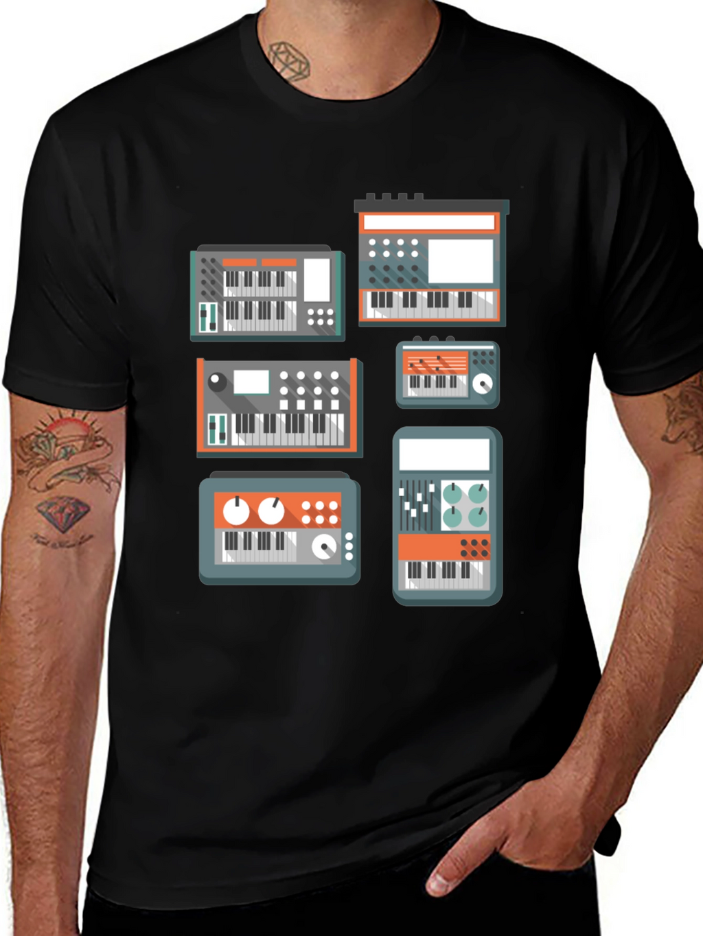 Synth Lover T-Shirt - Black Music Tee