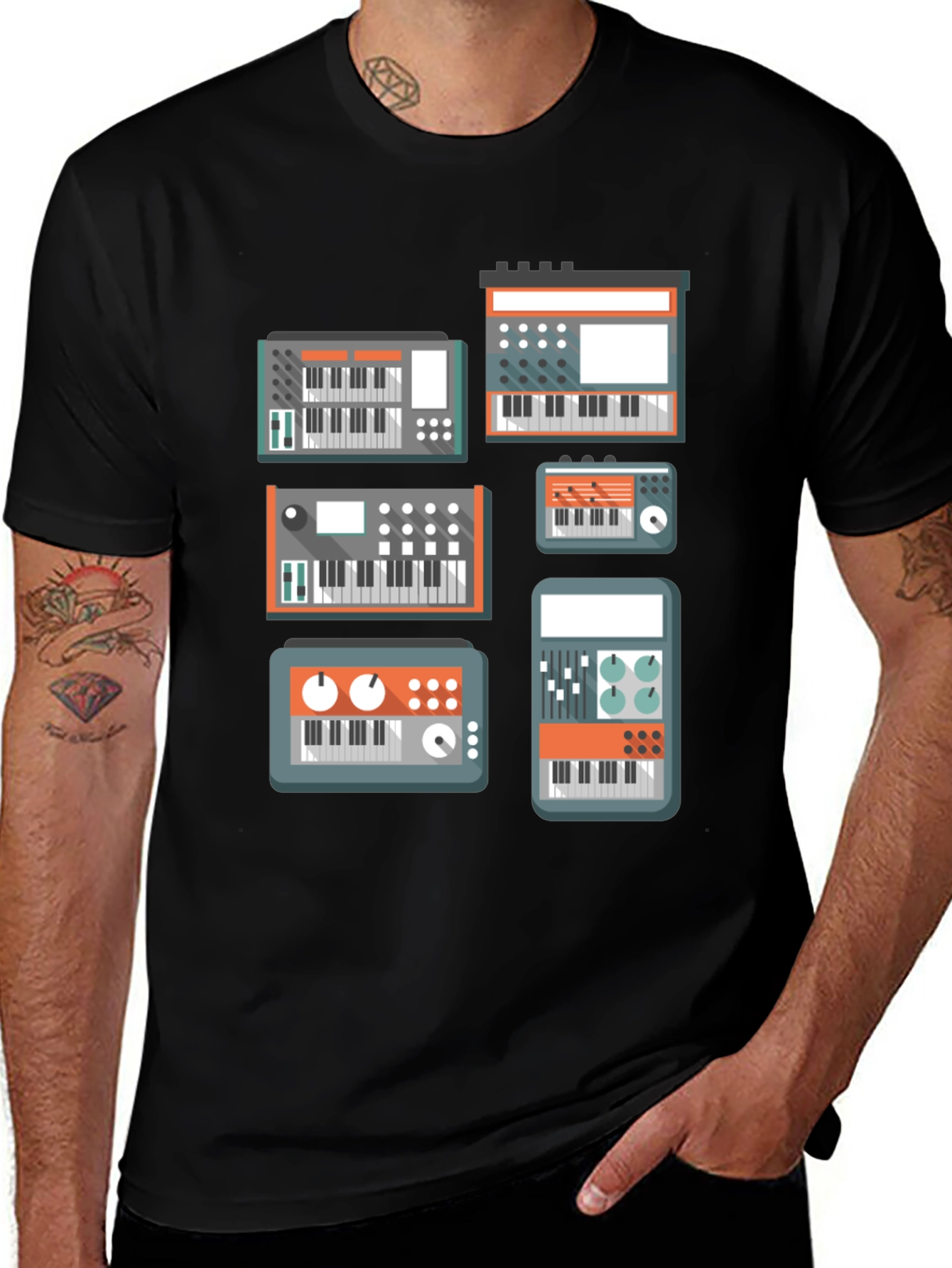 Synth Lover T-Shirt - Black Music Tee
