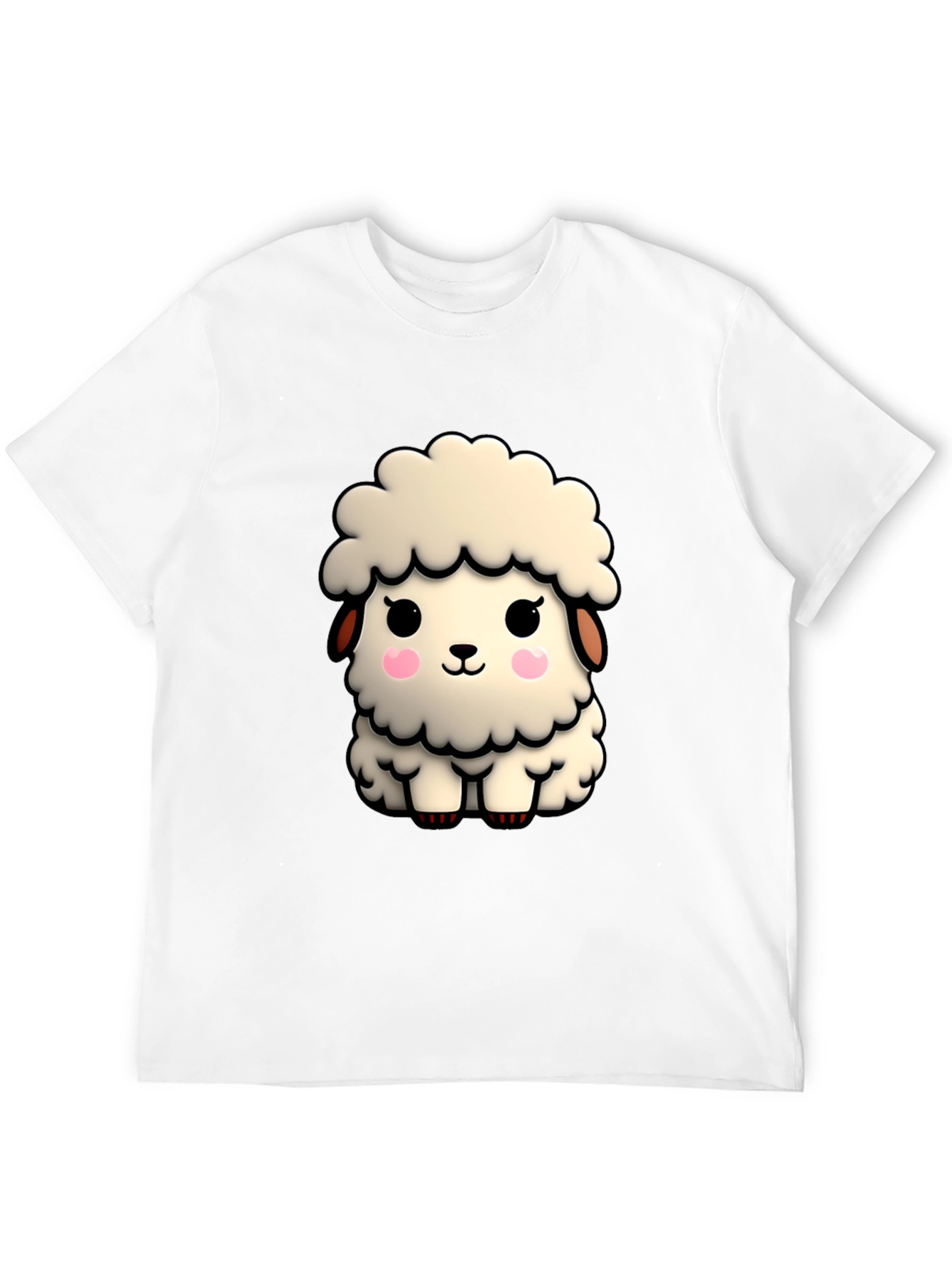 Cute Sheep Graphic Tee - Soft & Stylish Black T-Shirt