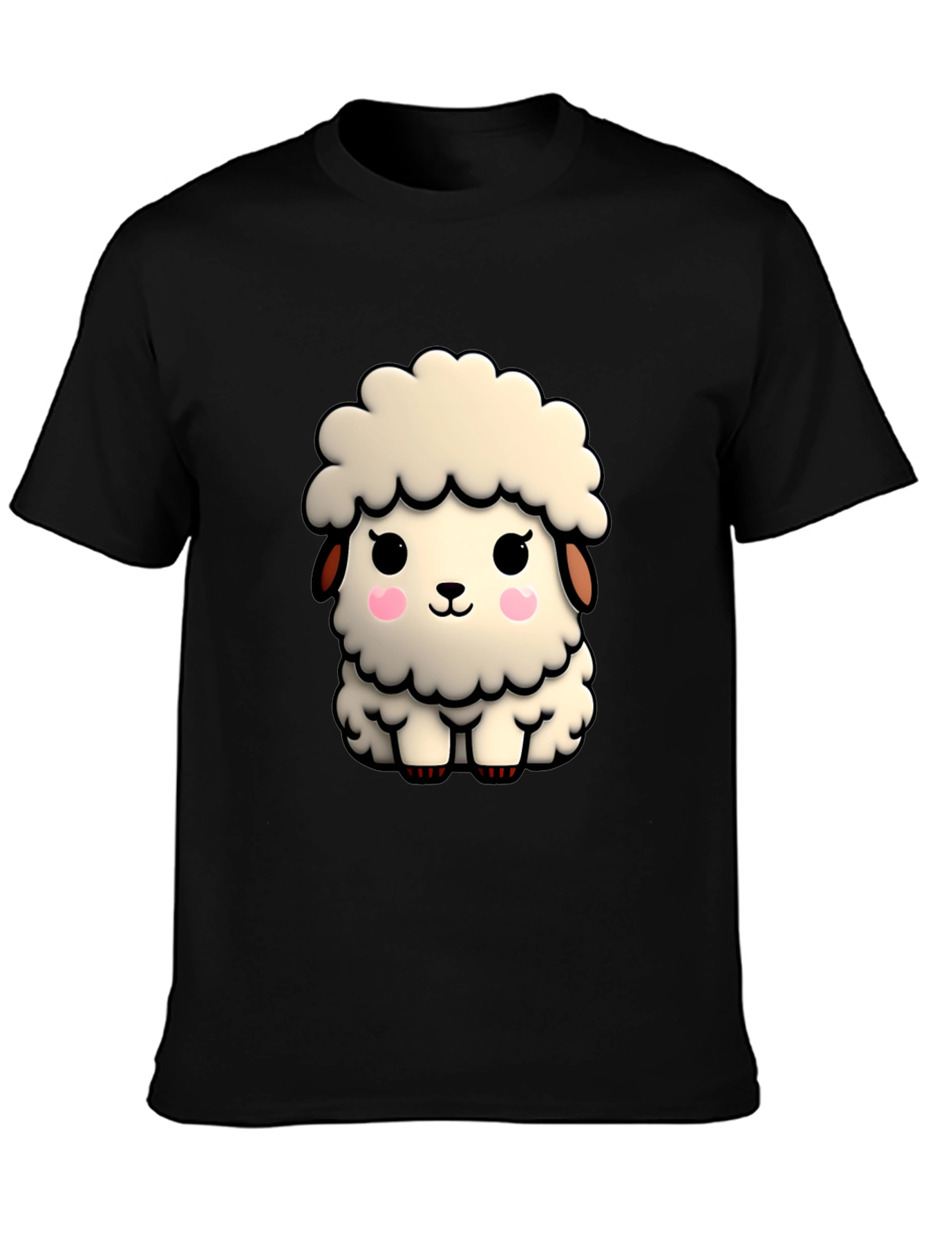 Cute Sheep Graphic Tee - Soft & Stylish Black T-Shirt
