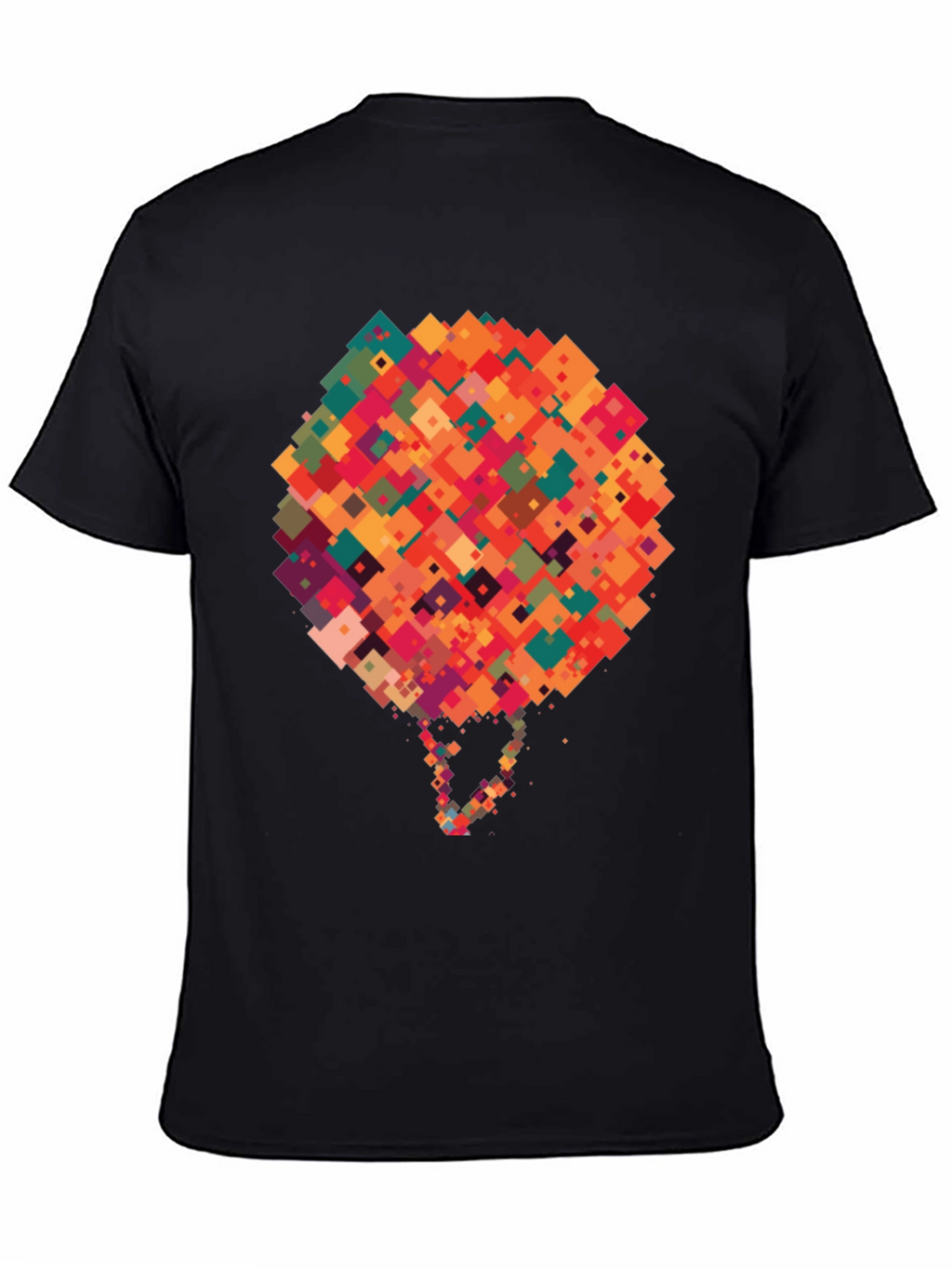 Abstract Pixel Art Graphic Black T-Shirt